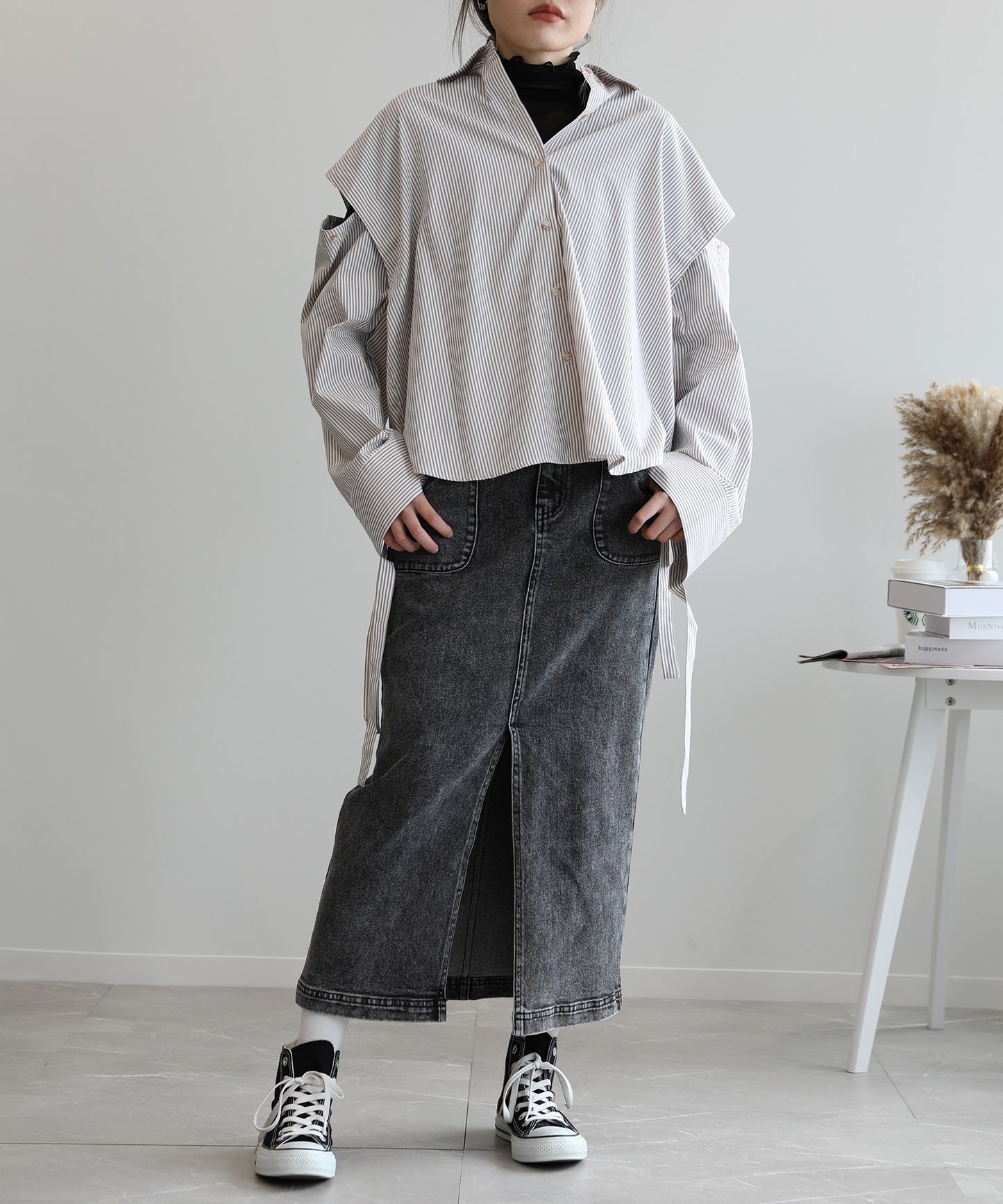 2WAY袖取り外しオーバーシャツ