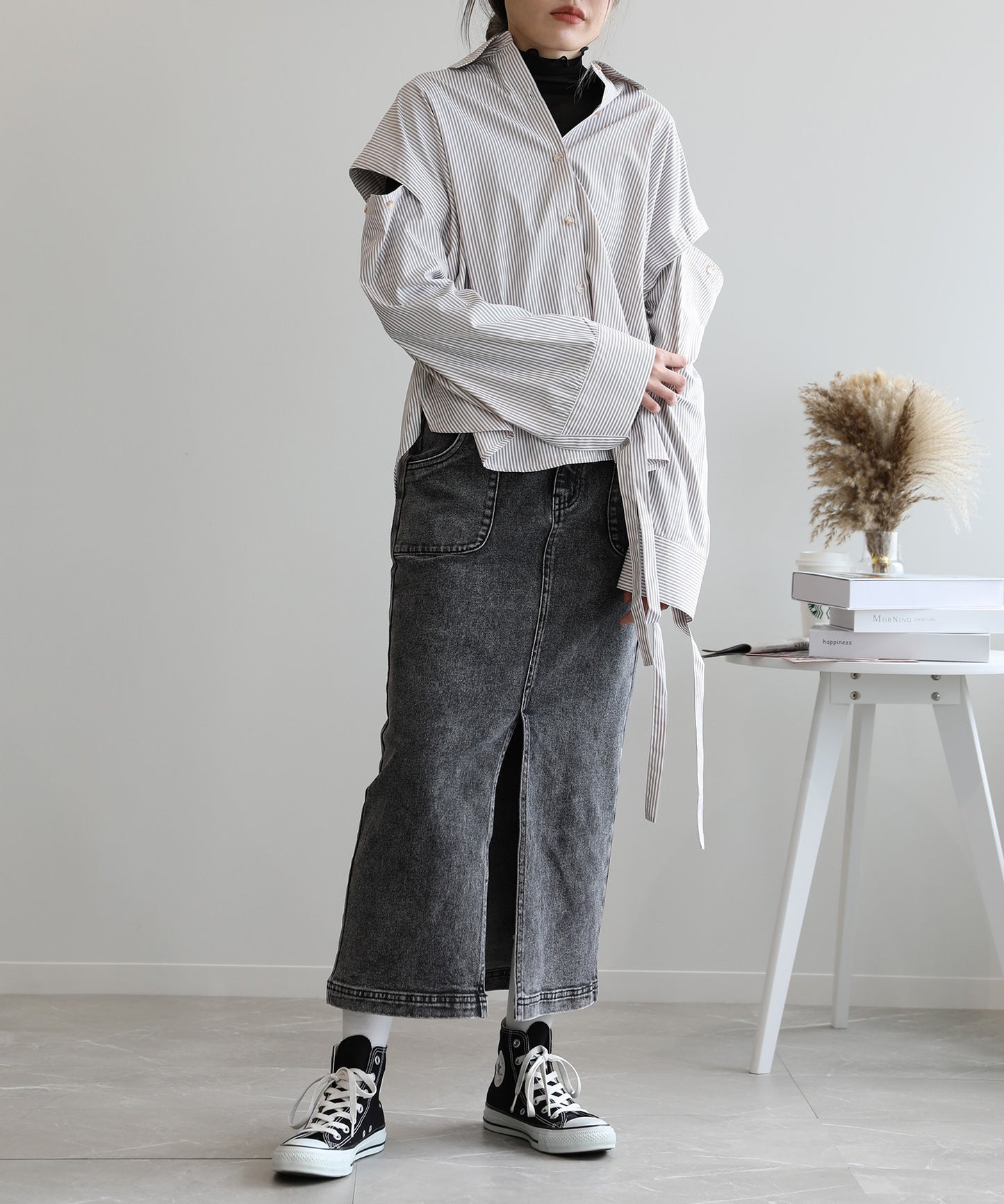 2WAY袖取り外しオーバーシャツ