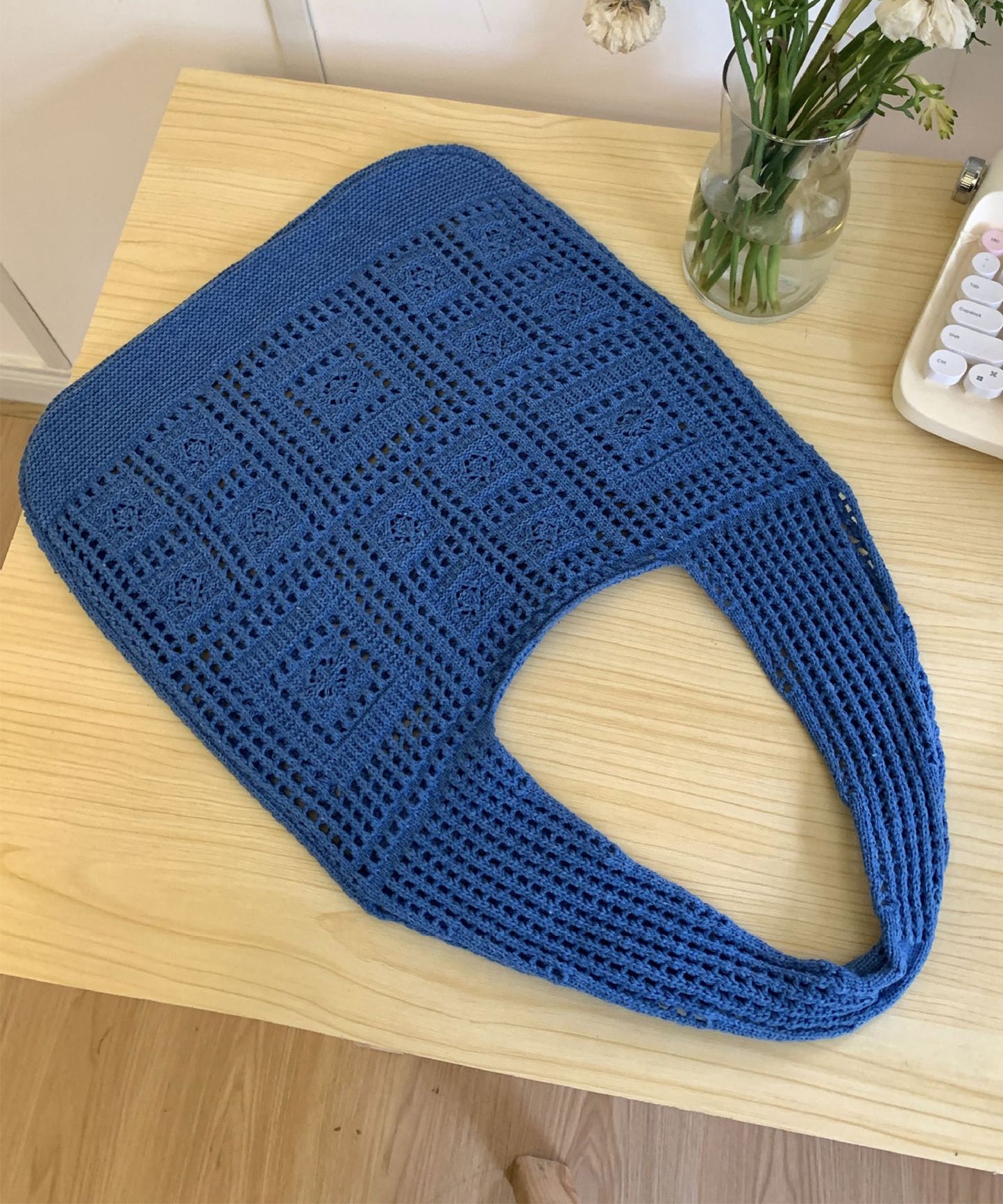 ニット編み大容量トート