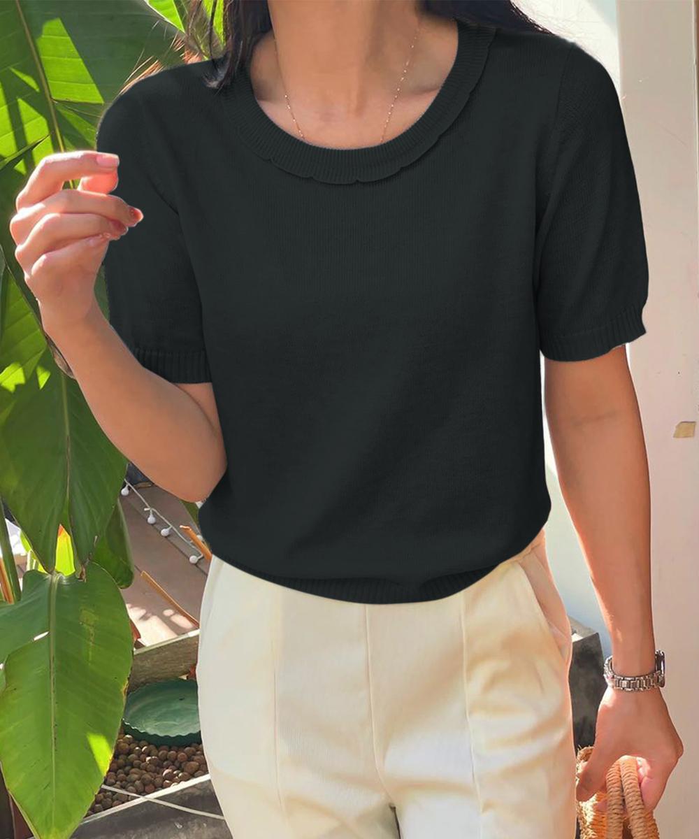 シンプルサマーニットTシャツ