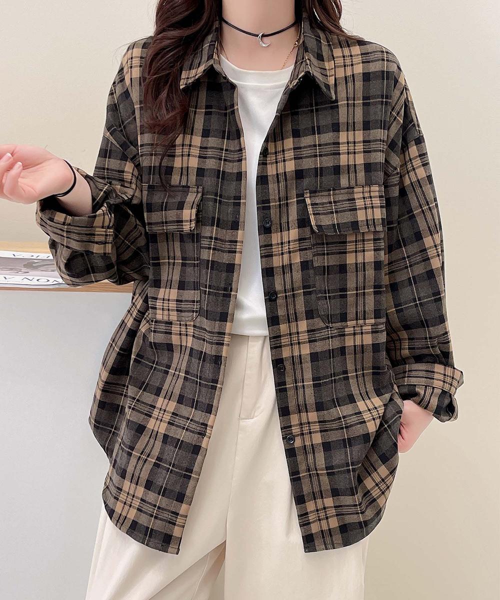 チェック柄オーバーシャツ