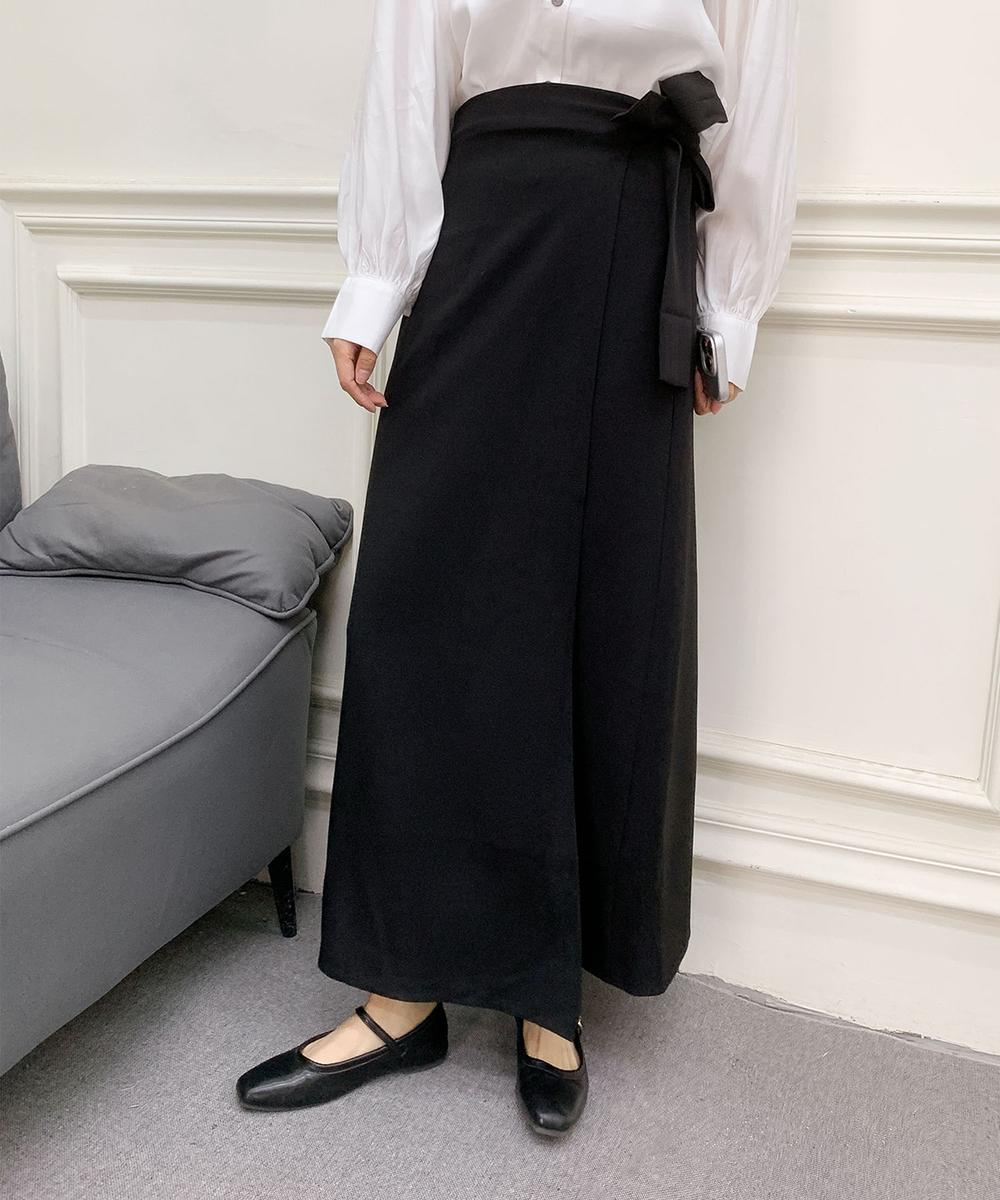 ラップ風ロングスカート