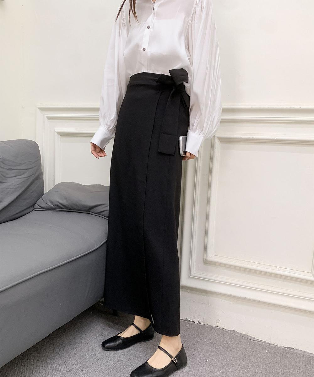 ラップ風ロングスカート
