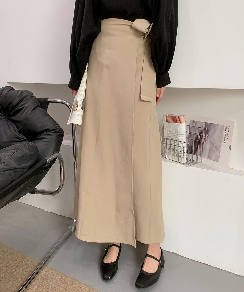 ラップ風ロングスカート