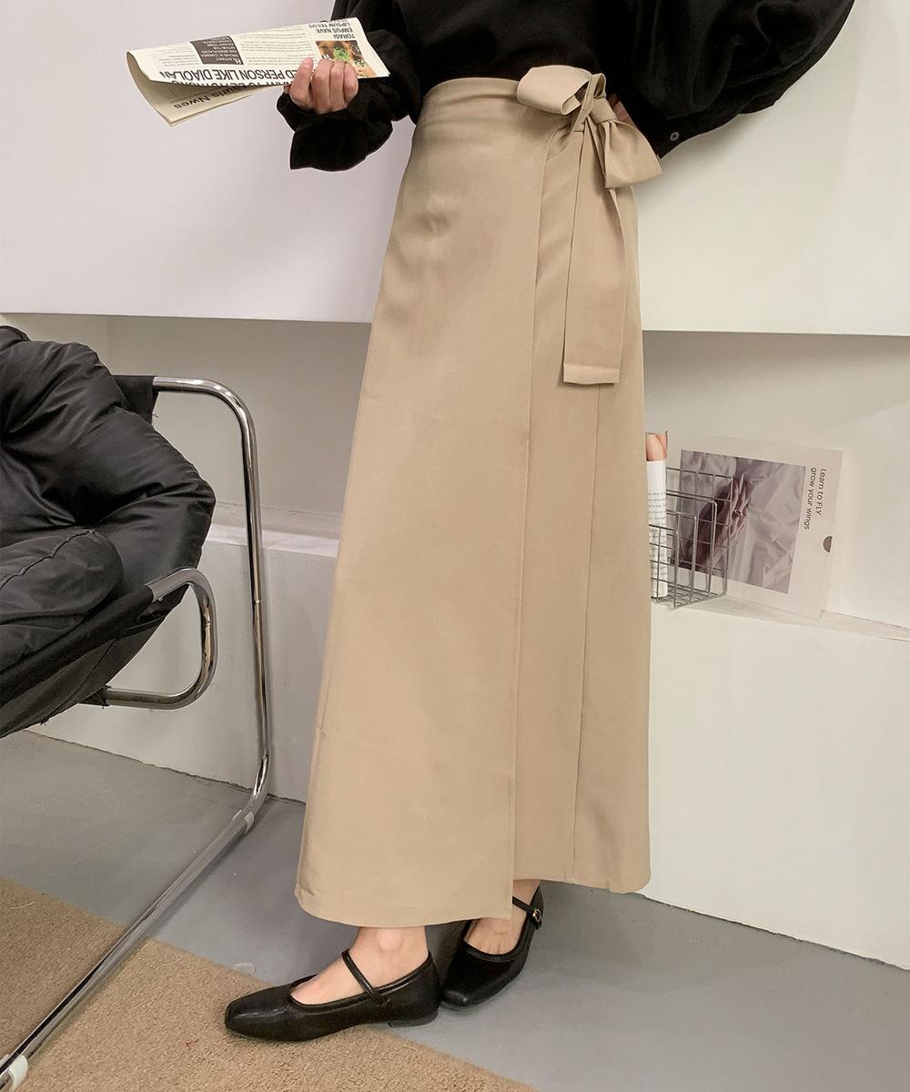 ラップ風ロングスカート