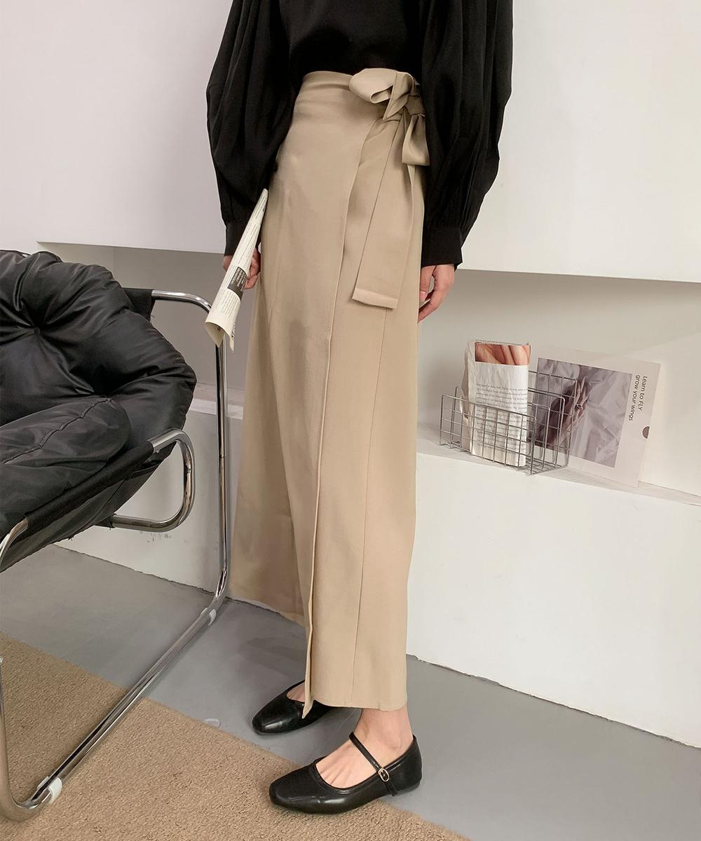ラップ風ロングスカート