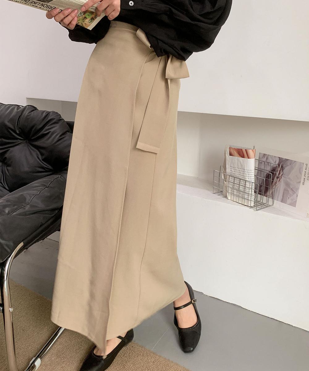 ラップ風ロングスカート