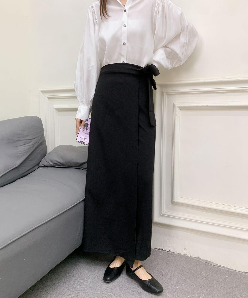 ラップ風ロングスカート