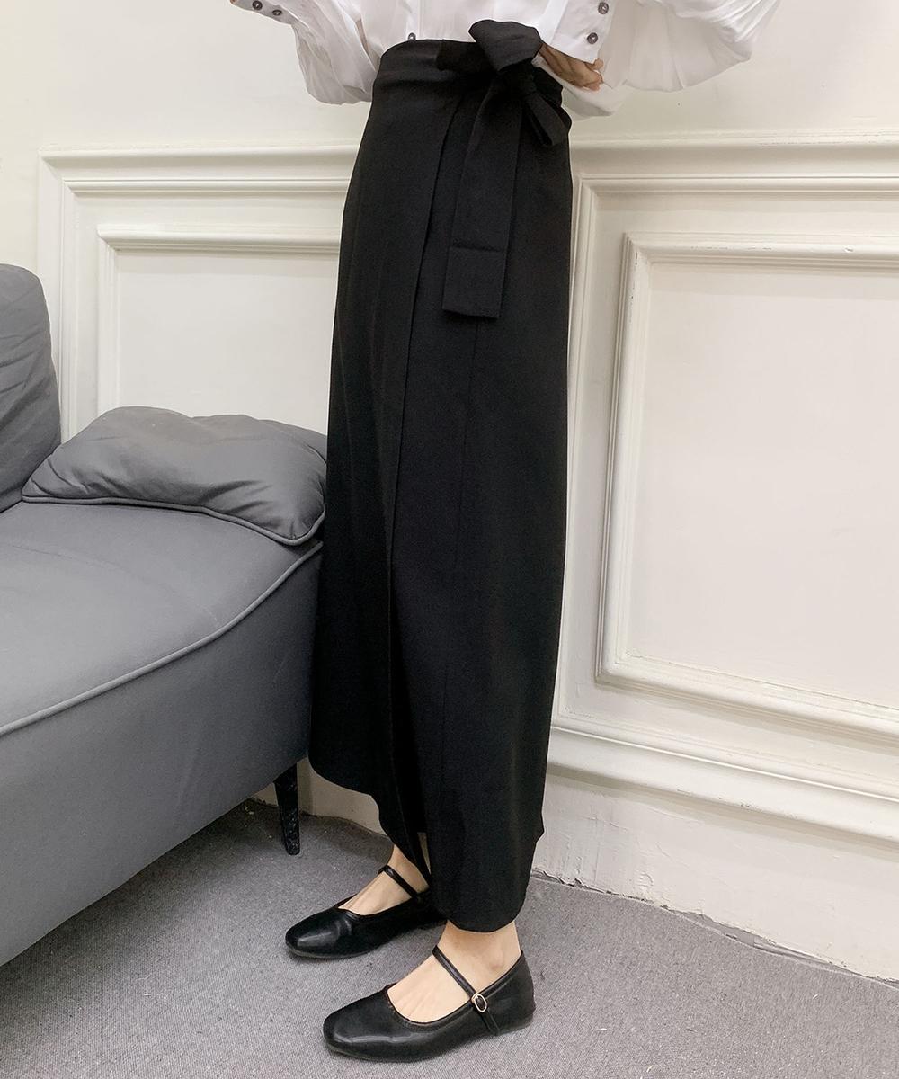 ラップ風ロングスカート