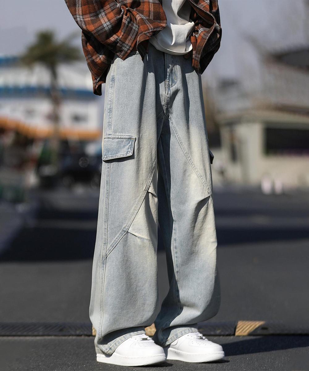 Cargo Wide Denim Pants