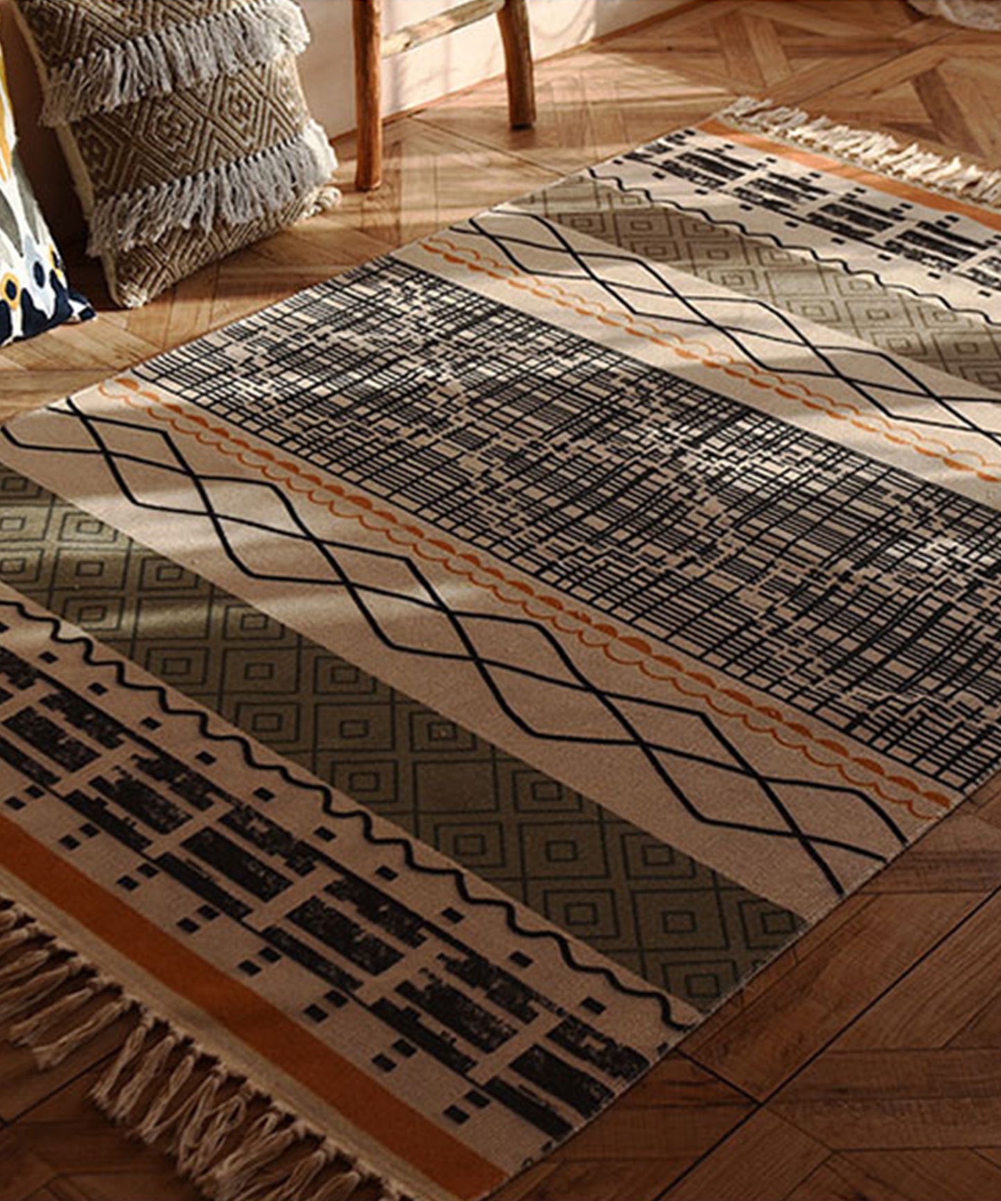cotton linen floor mat