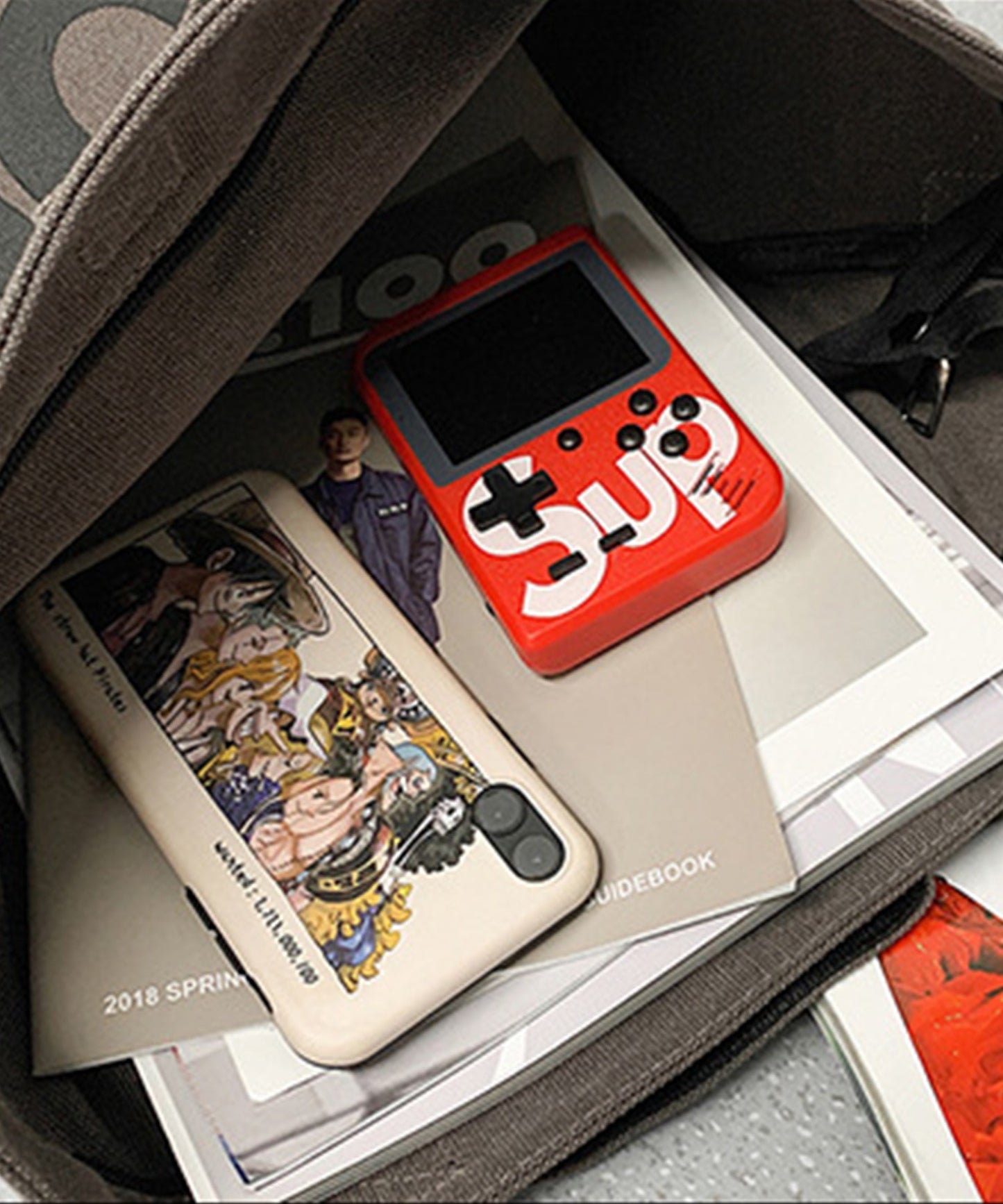 大容量でビッグキャンバストートバッグ(カエル付き)