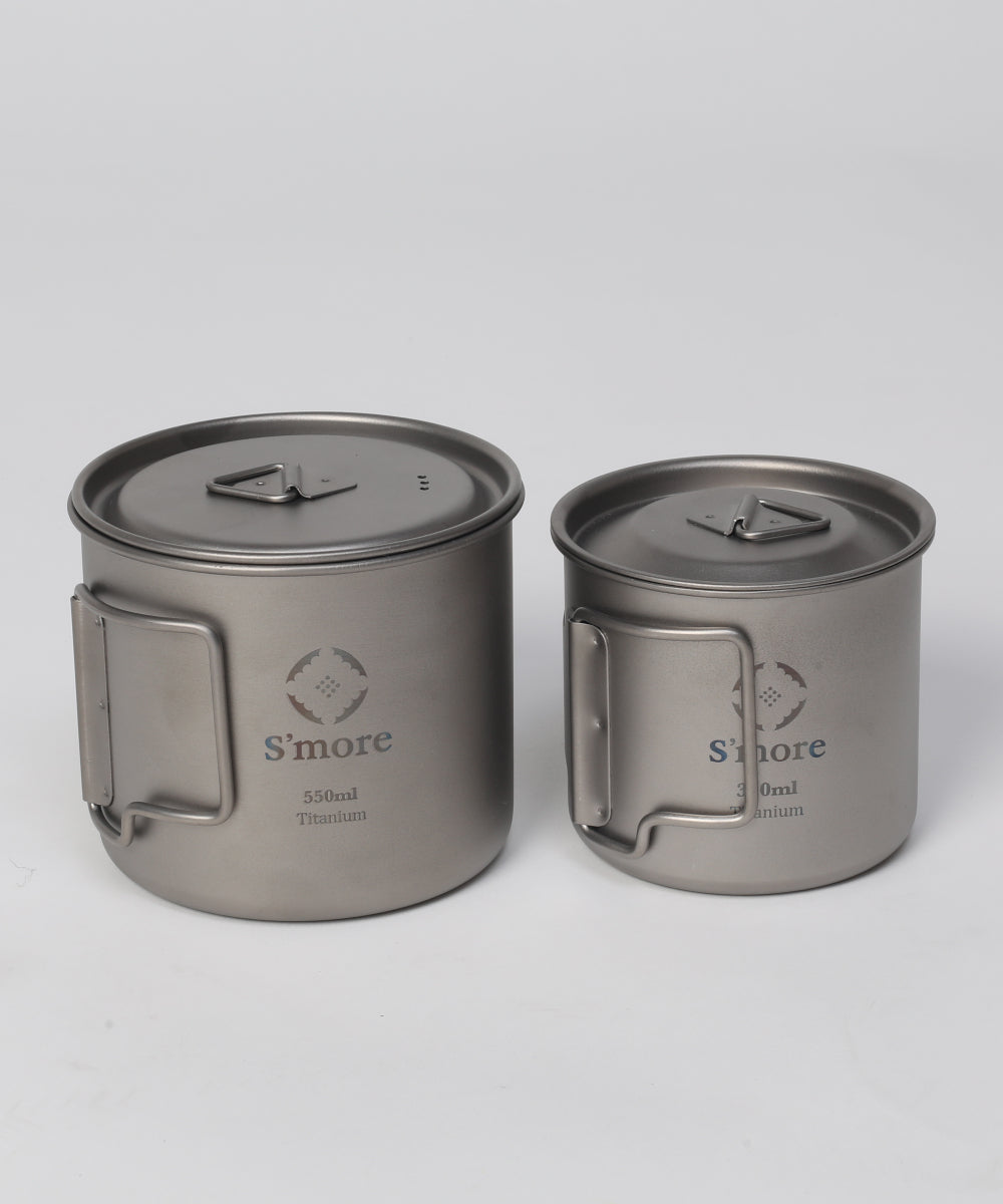 【 S'more / Titanium Mug with Lid 】チタニウムマグリッド 蓋付きチタンマグカップ