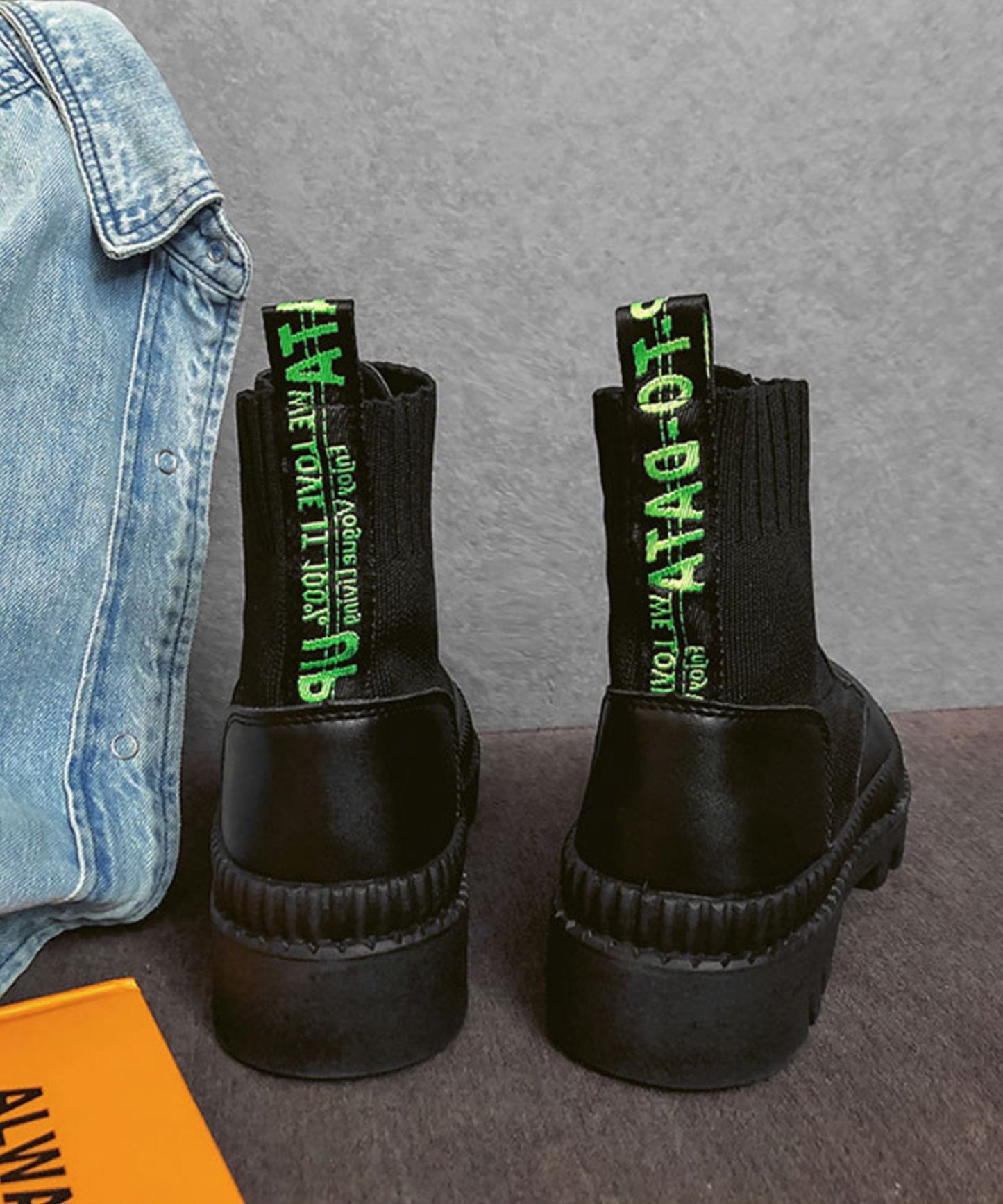 【aimoha Men's】レースアップ厚底ブーツ