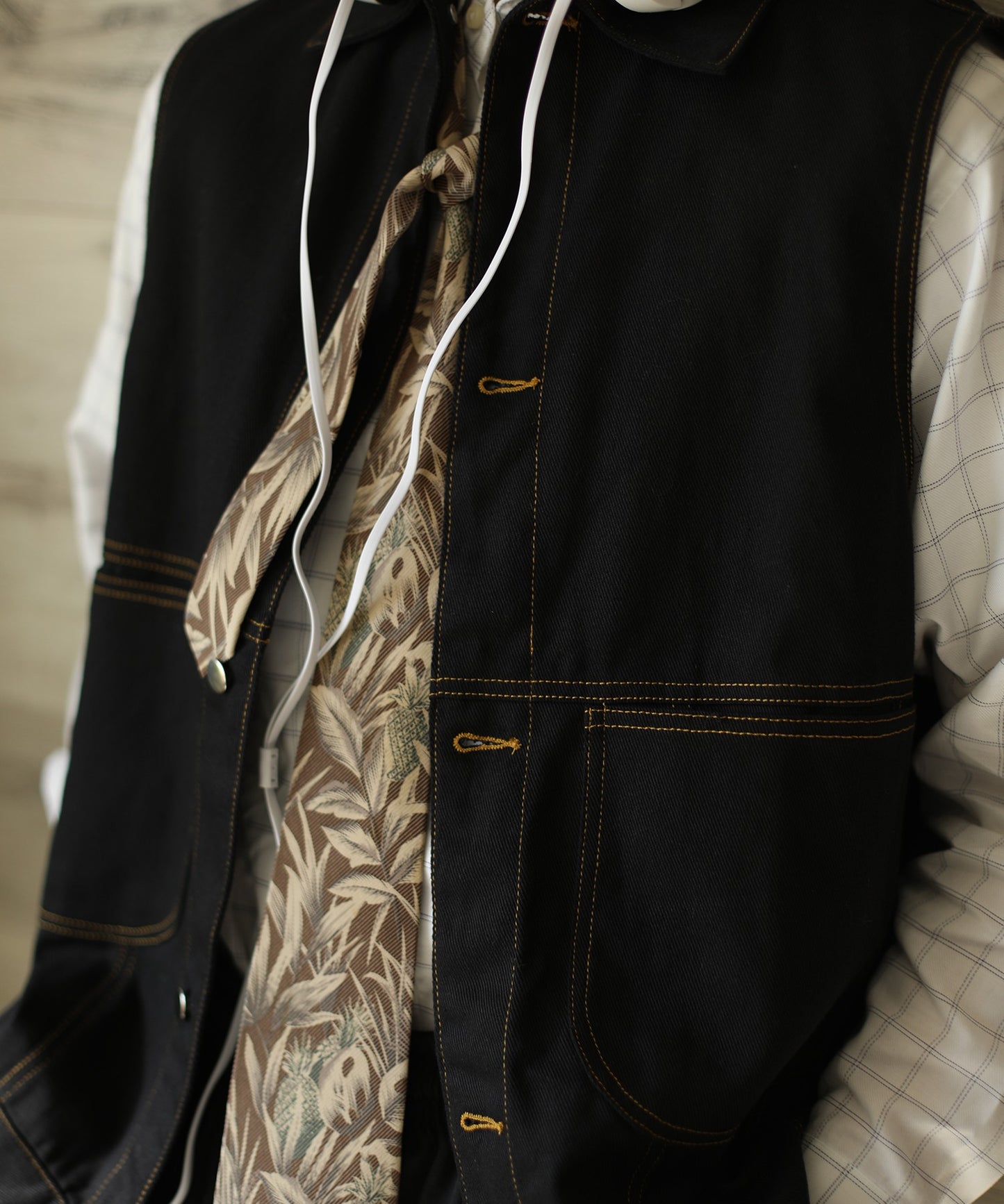 【HOOK-】 アメカジデニムノースリーブジャケットベスト