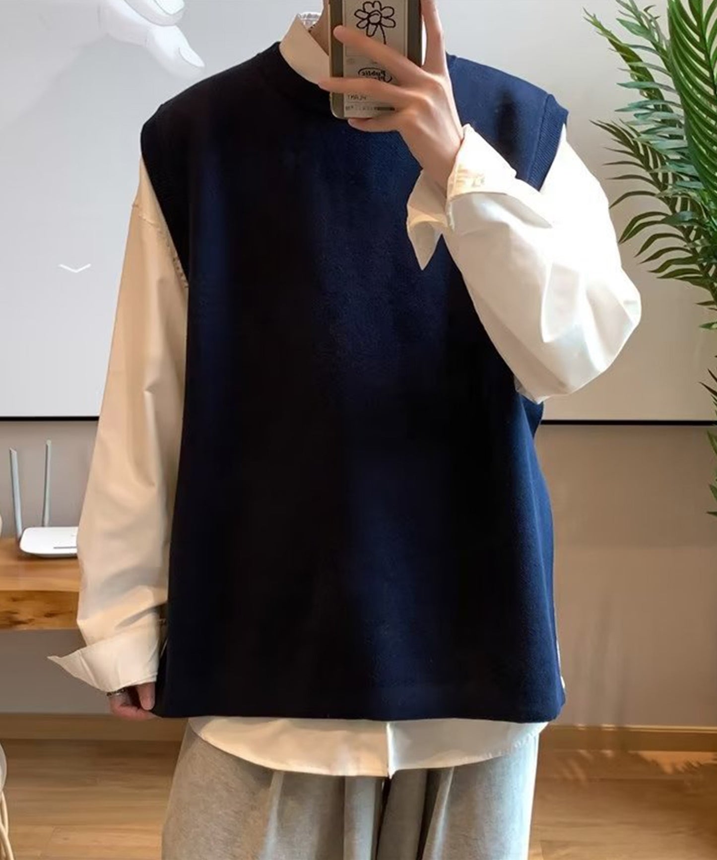 【aimoha Men's】クルーネックベスト
