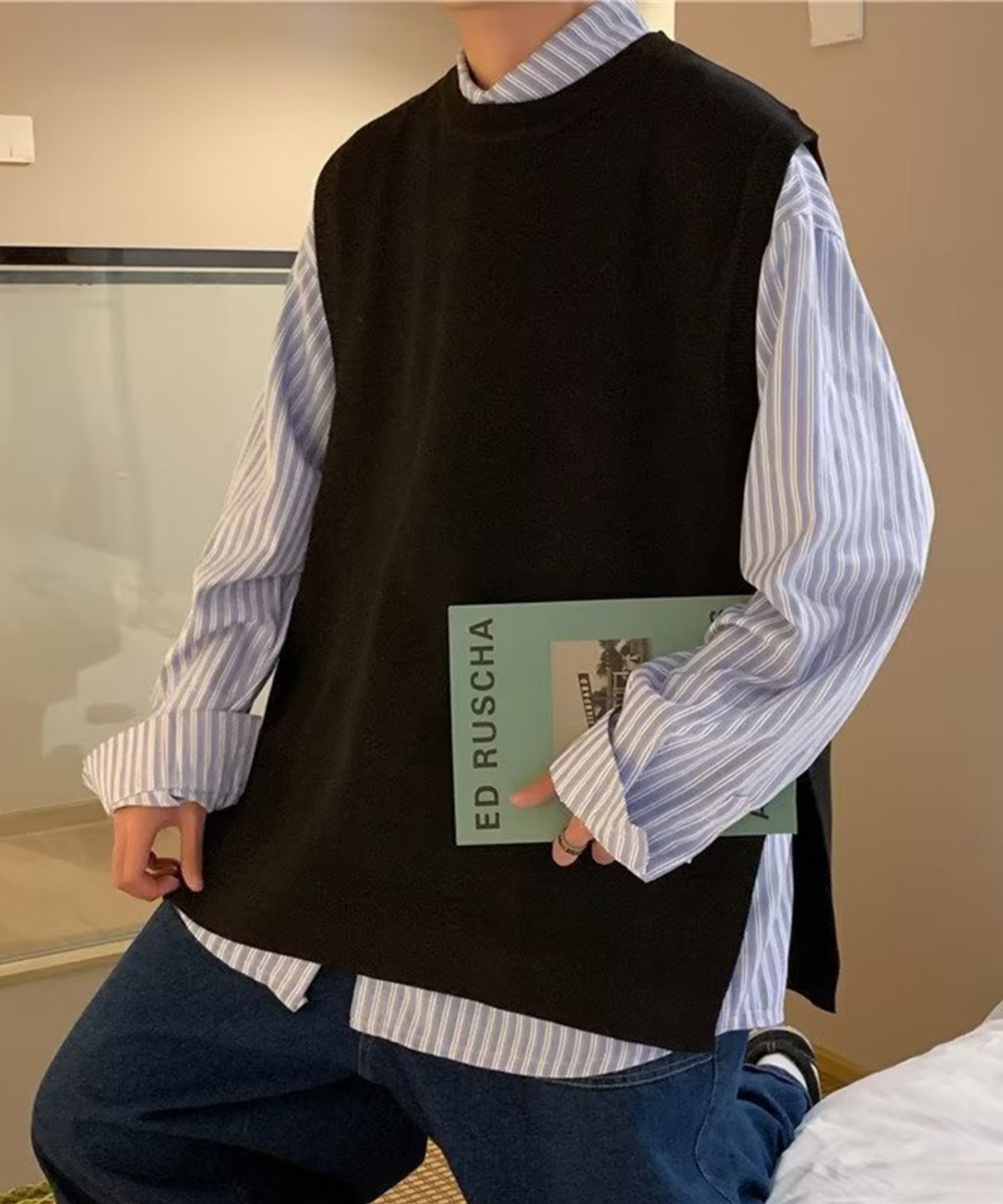 【aimoha Men's】クルーネックベスト