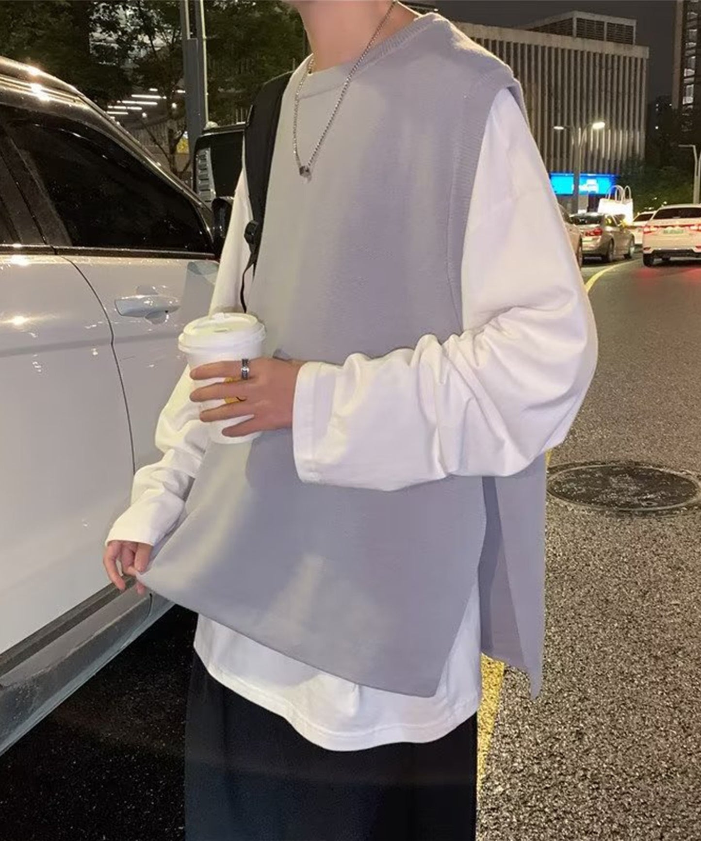 【aimoha Men's】クルーネックベスト