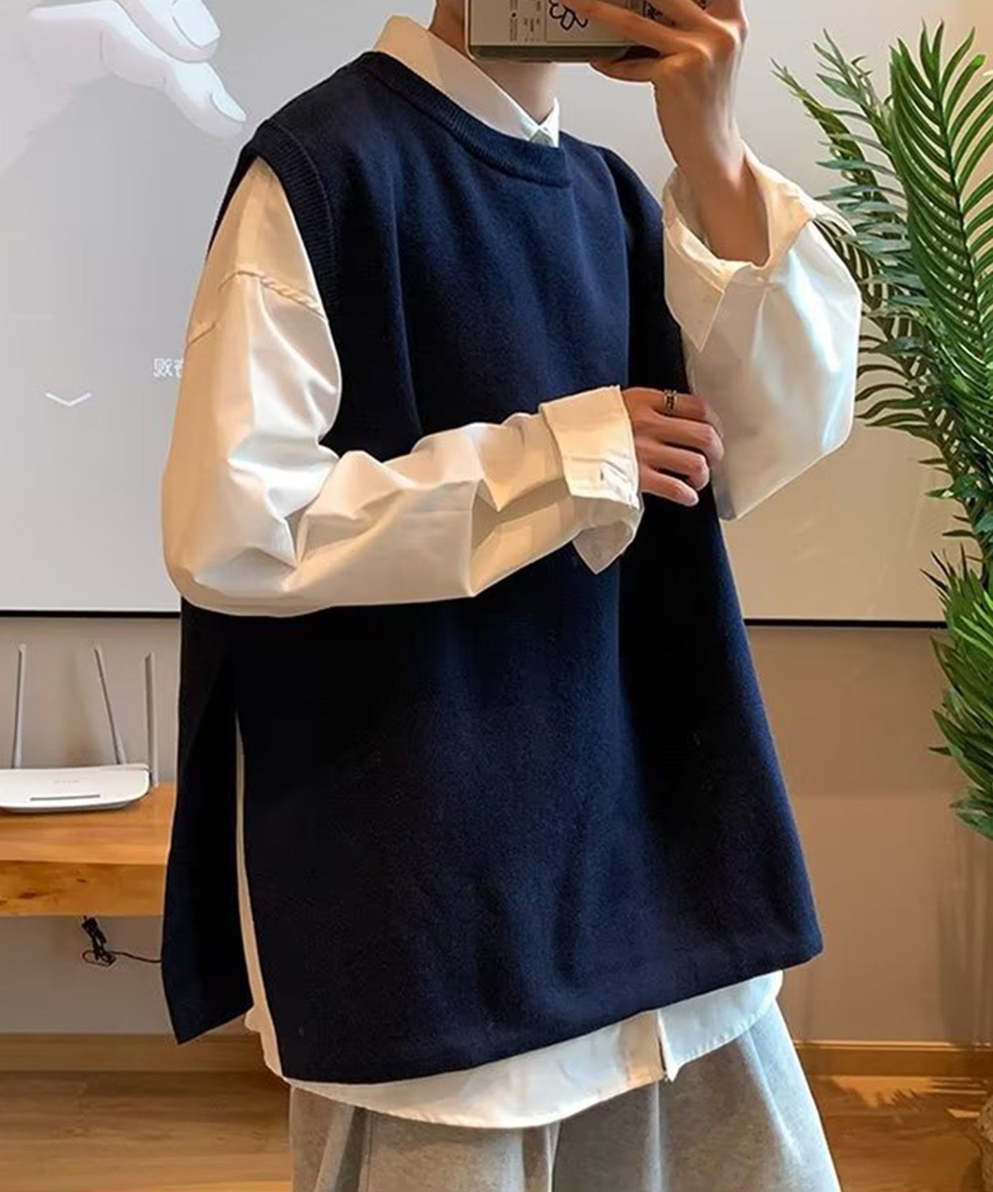 【aimoha Men's】クルーネックベスト