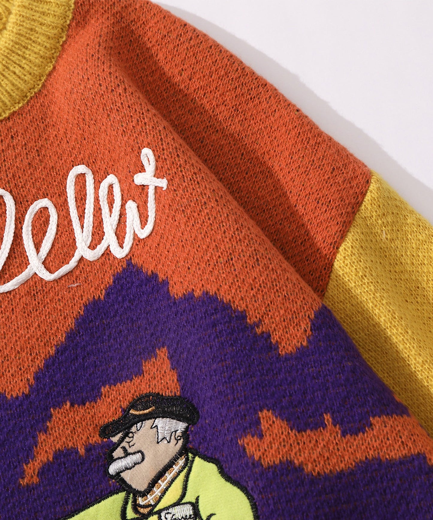 【HOOK】レトロ調古着風刺繍ニット