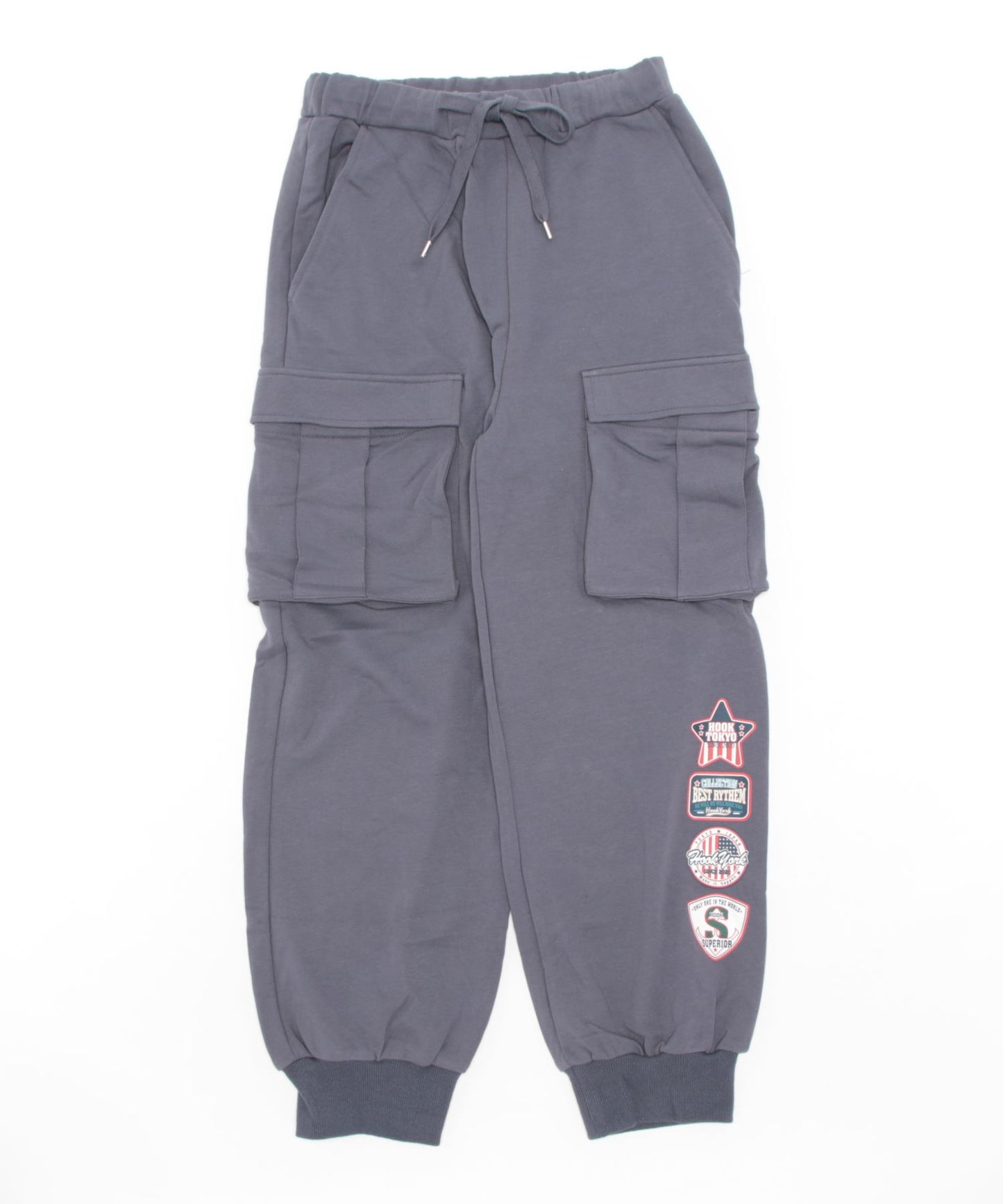 【HOOK -original-】アメカジワッペンプリントビッグポケットカーゴパンツ