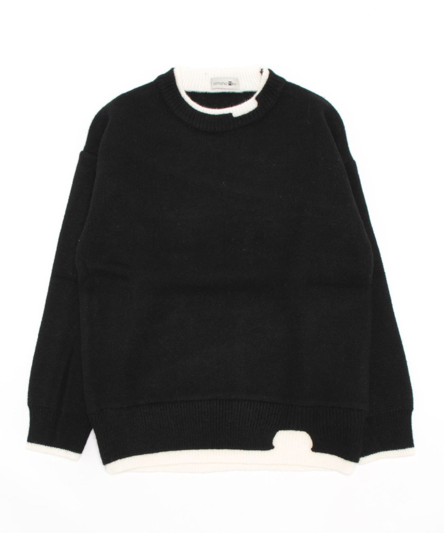 【aimoha Men's】 レイヤードスタイル ニットセーター