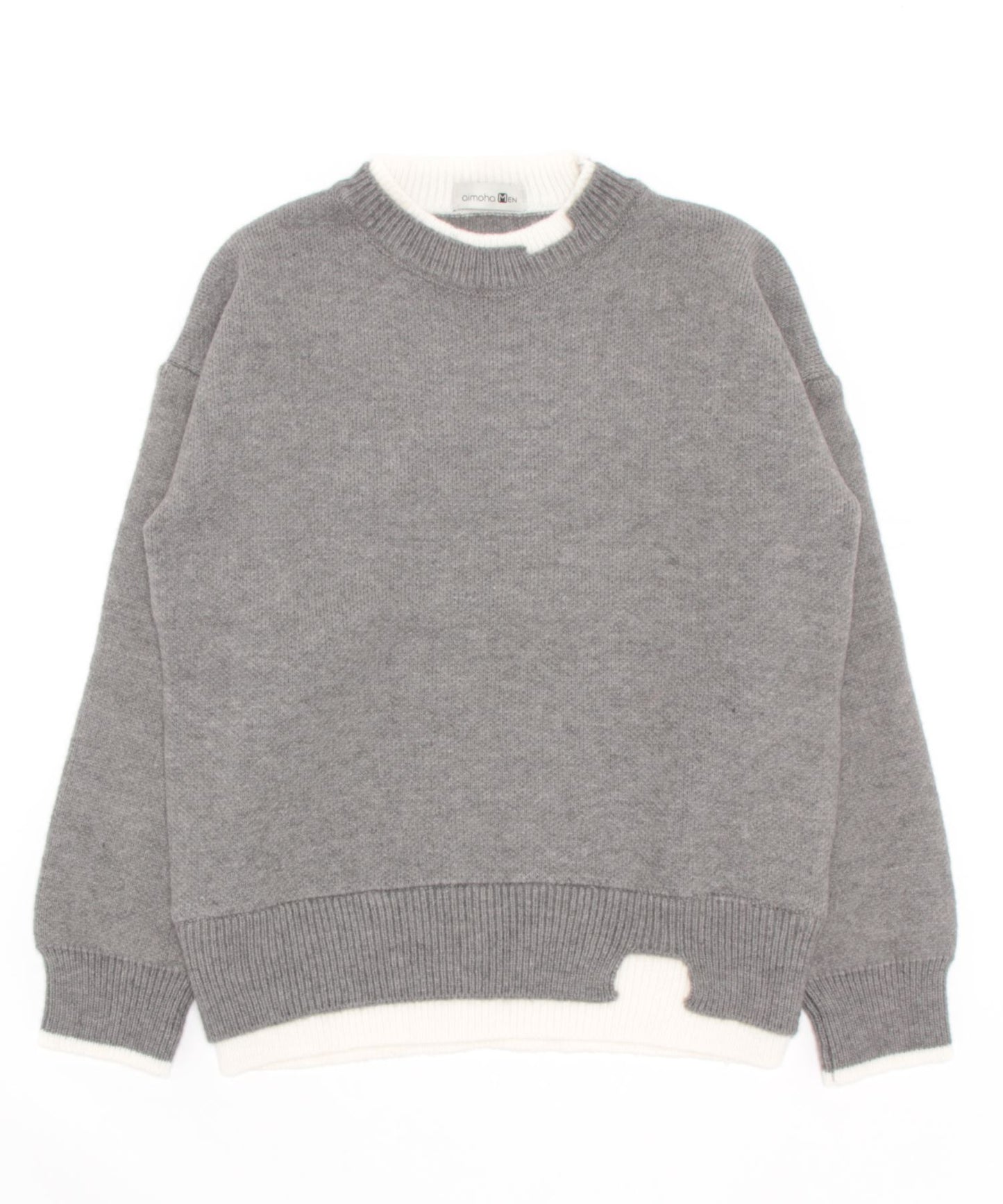 【aimoha Men's】 レイヤードスタイル ニットセーター