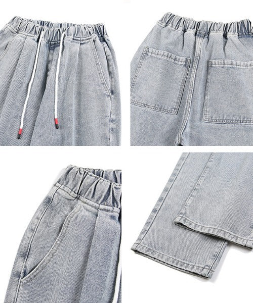 【aimoha Men's】ゆったりワイドデニムパンツ