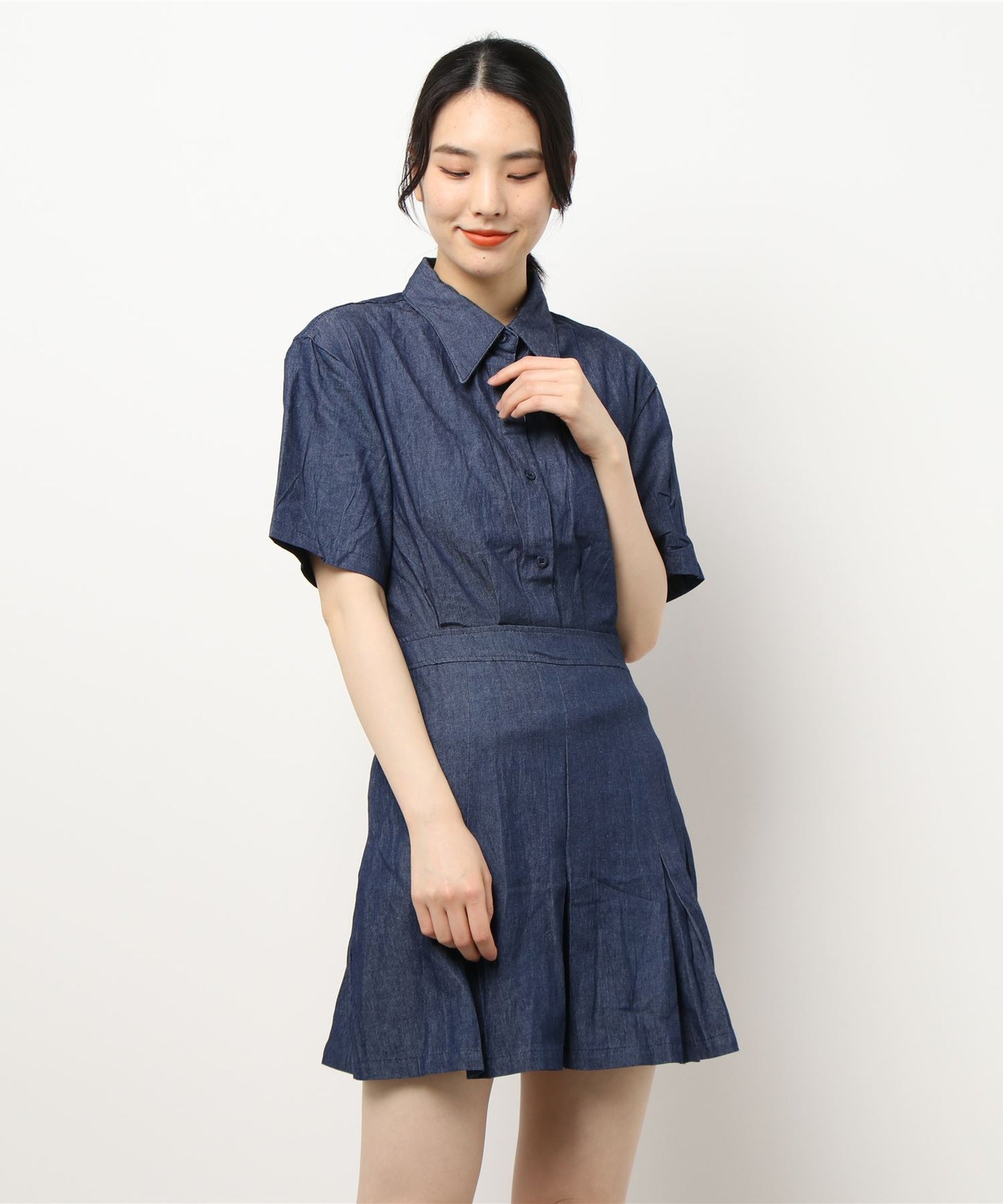デニムミニワンピース