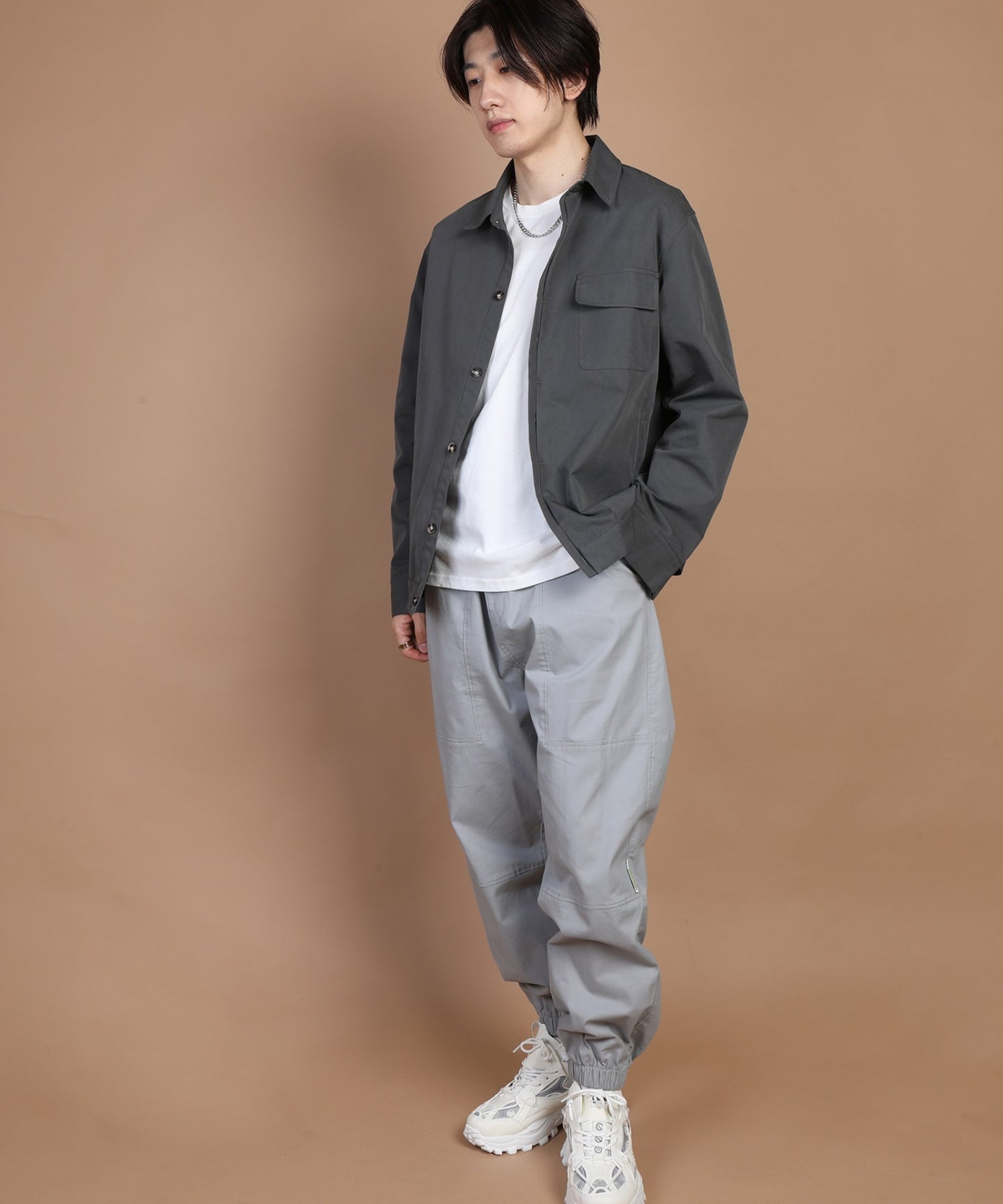 【aimoha Men's】 オーバーサイズ カラーシャツジャケット