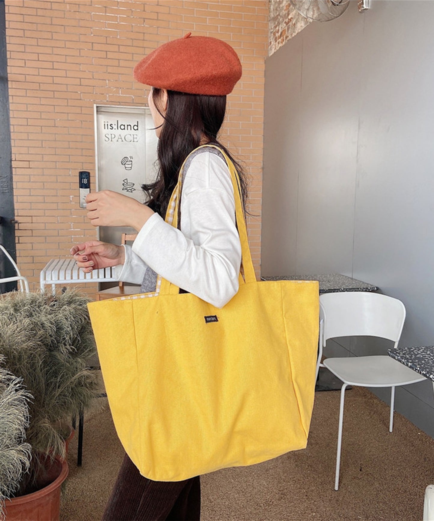 リバーシブル2WAYキャンパストートバッグ