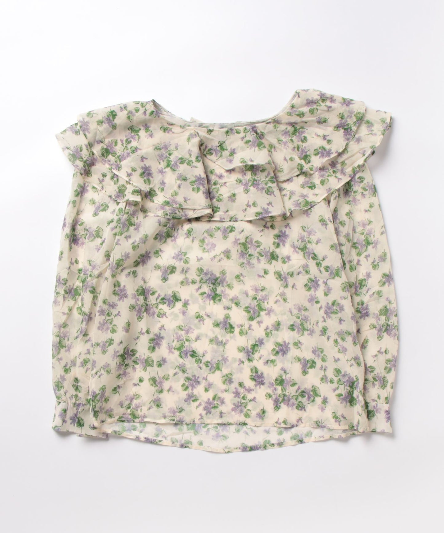 花柄フリル衿ブラウス