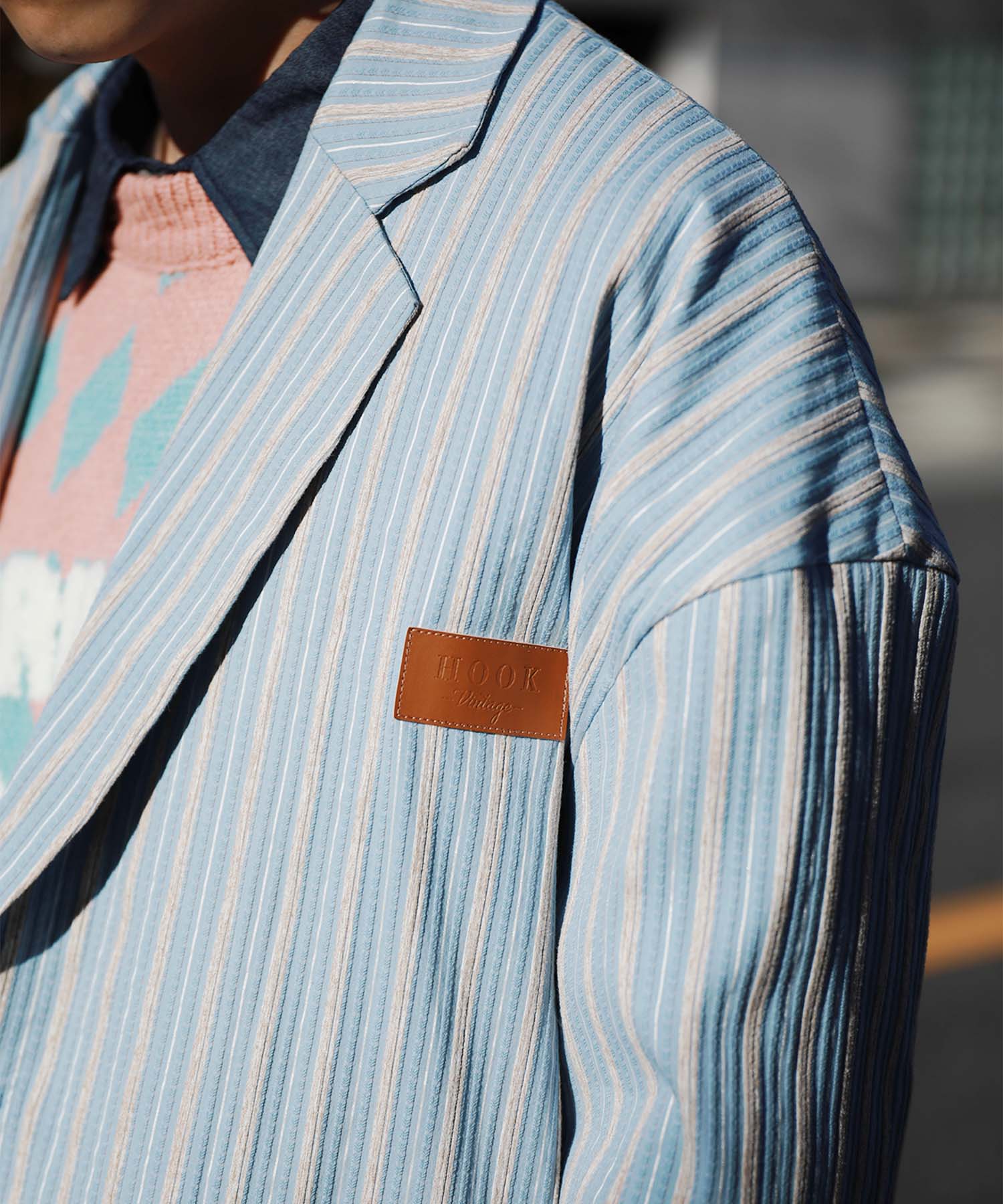 HOOK -original-　レトロ調ストライプ柄テーラードジャケット