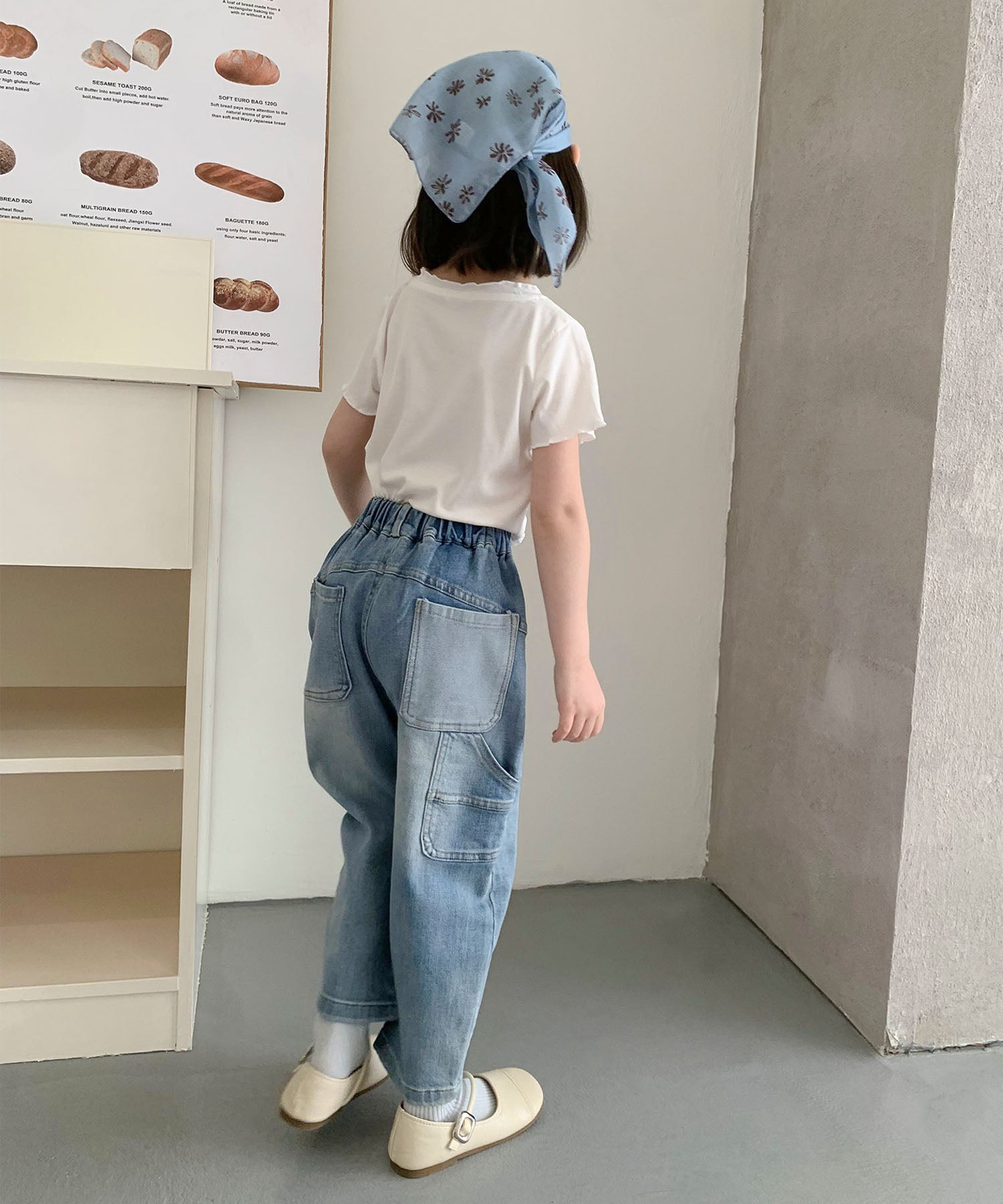 【aimoha-KIDS-】キッズ　バルーンデニムパンツ