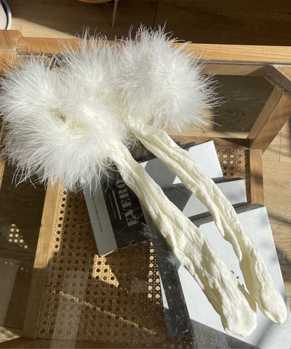 【Jasmine】フワフワレースハイソックス