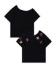 【HOOK】for girls チェックリボンスカーフ付きスターTシャツ (SS)