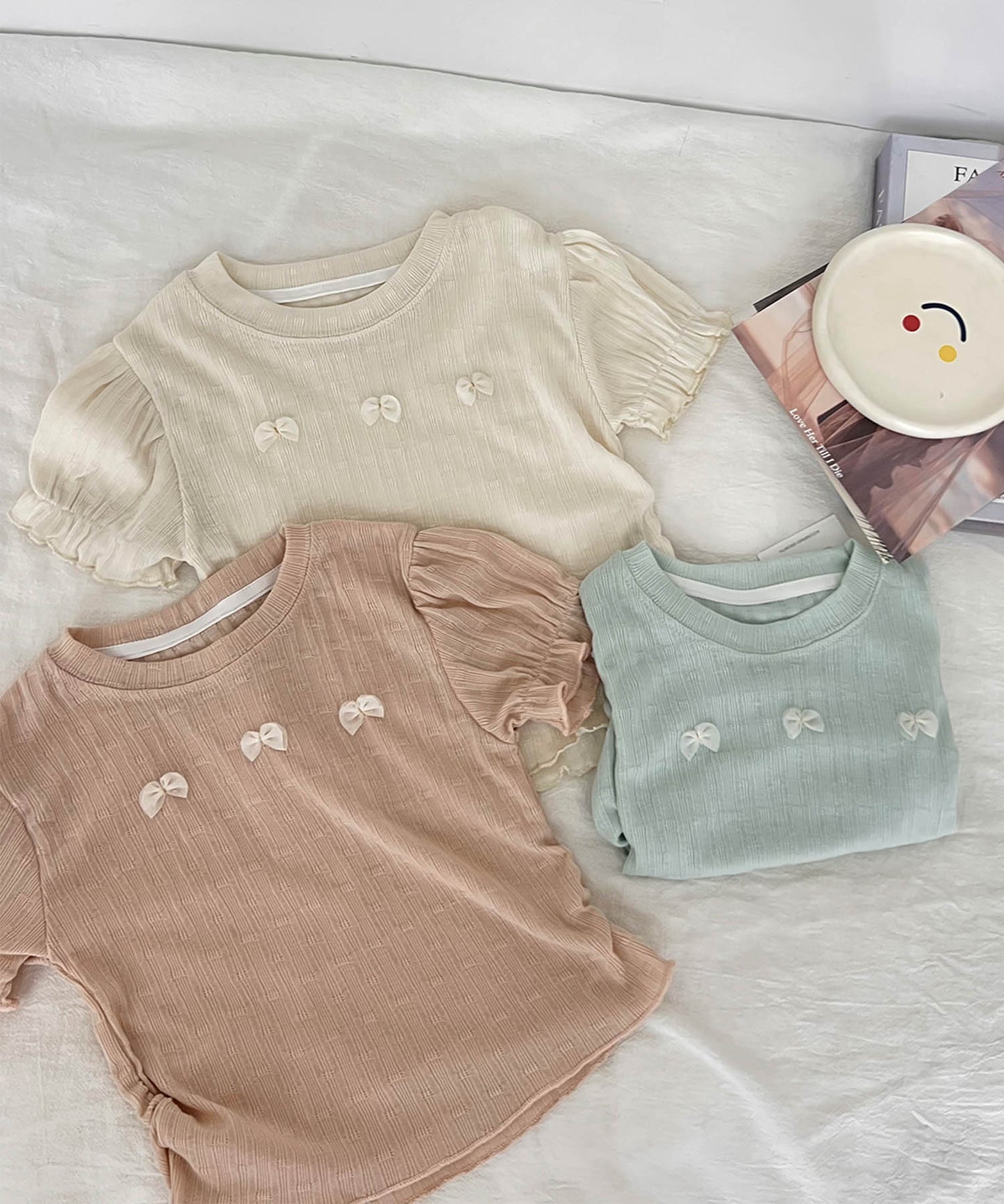 [aimoha-KIDS-] Ribbon Accent Ruffle T-shirt