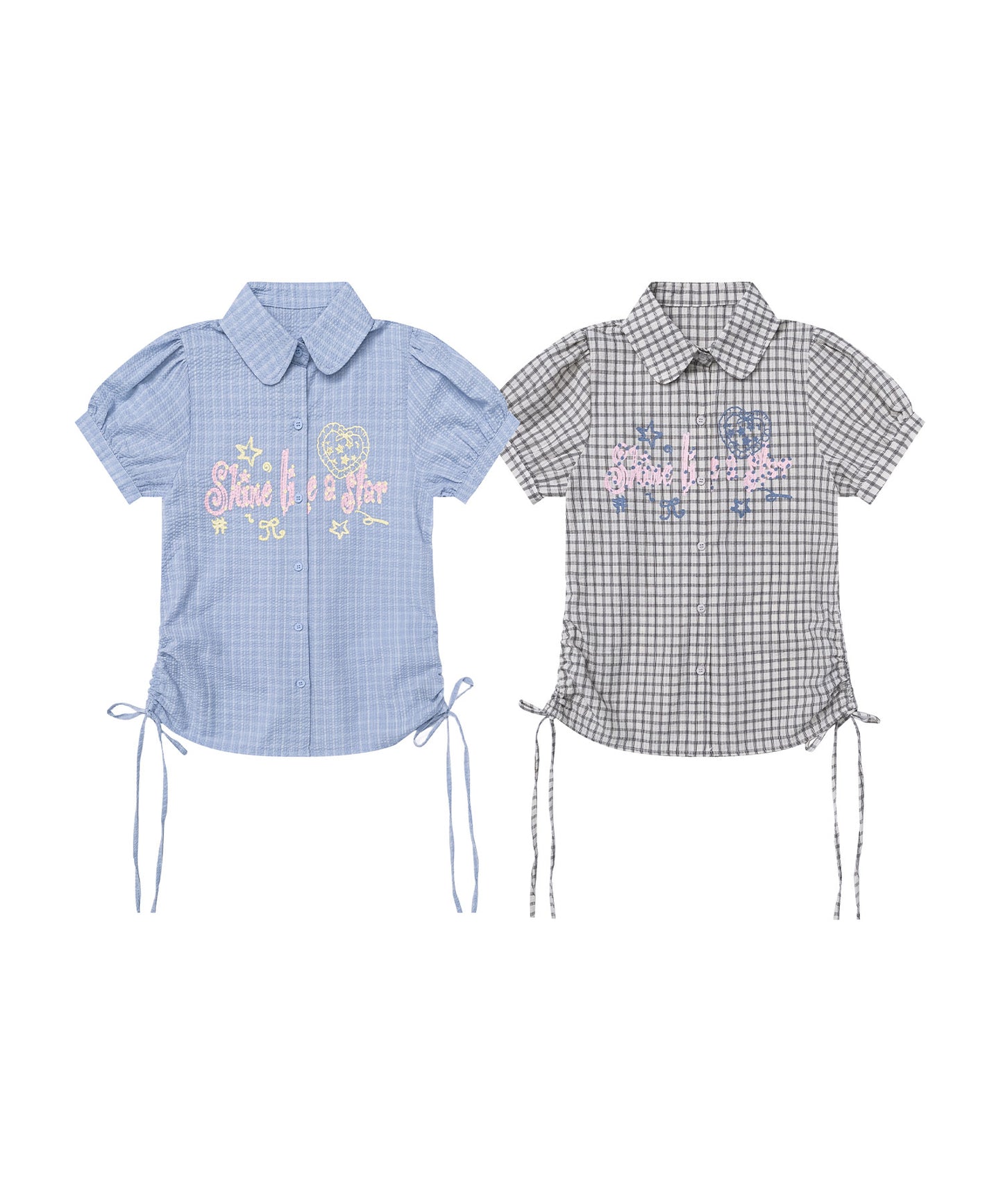 HOOK for girls　サイドシャーリングチェックシャツ
