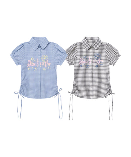 HOOK for girls　サイドシャーリングチェックシャツ