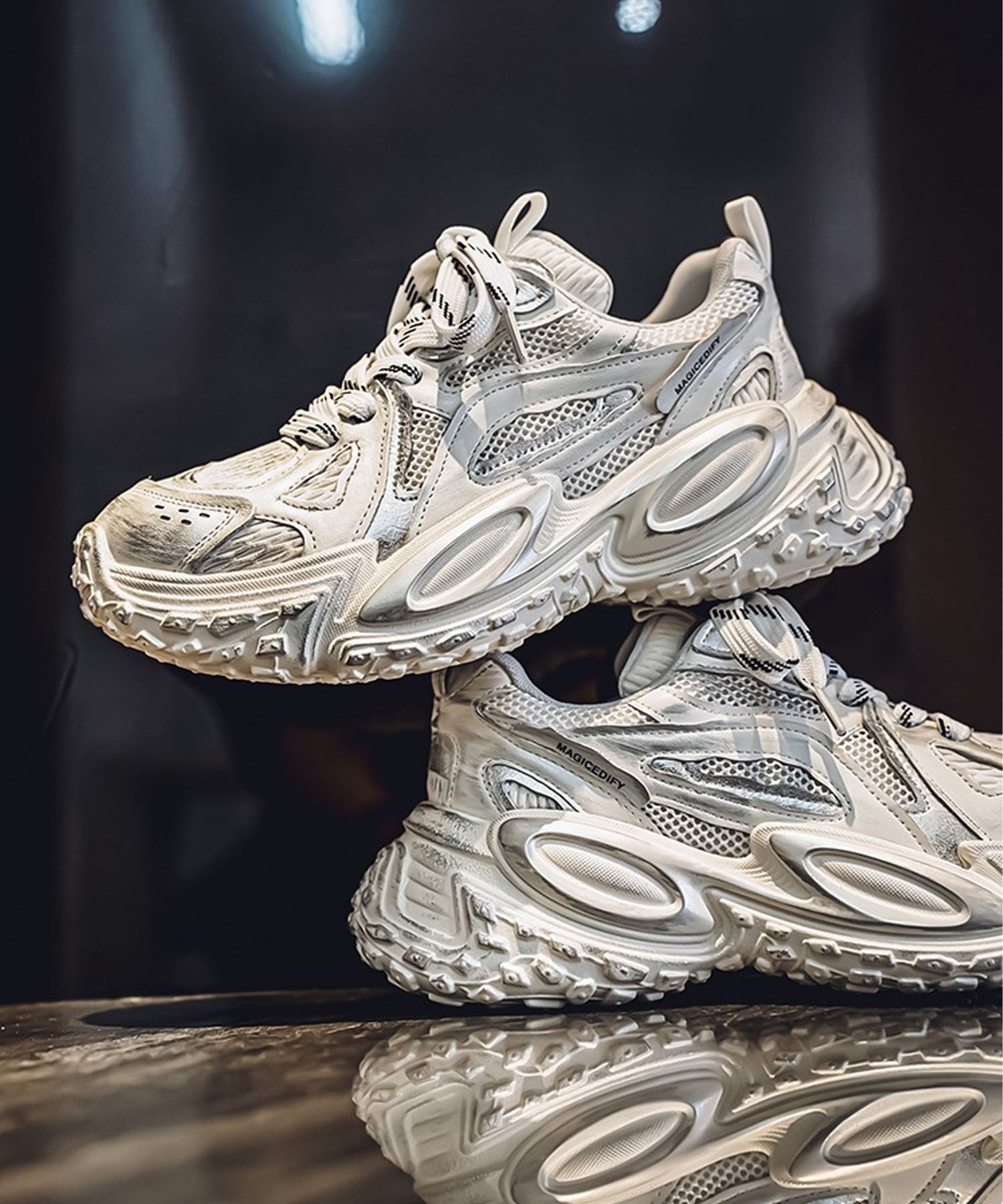【SHOES 365】厚底凹凸ダッドスニーカー