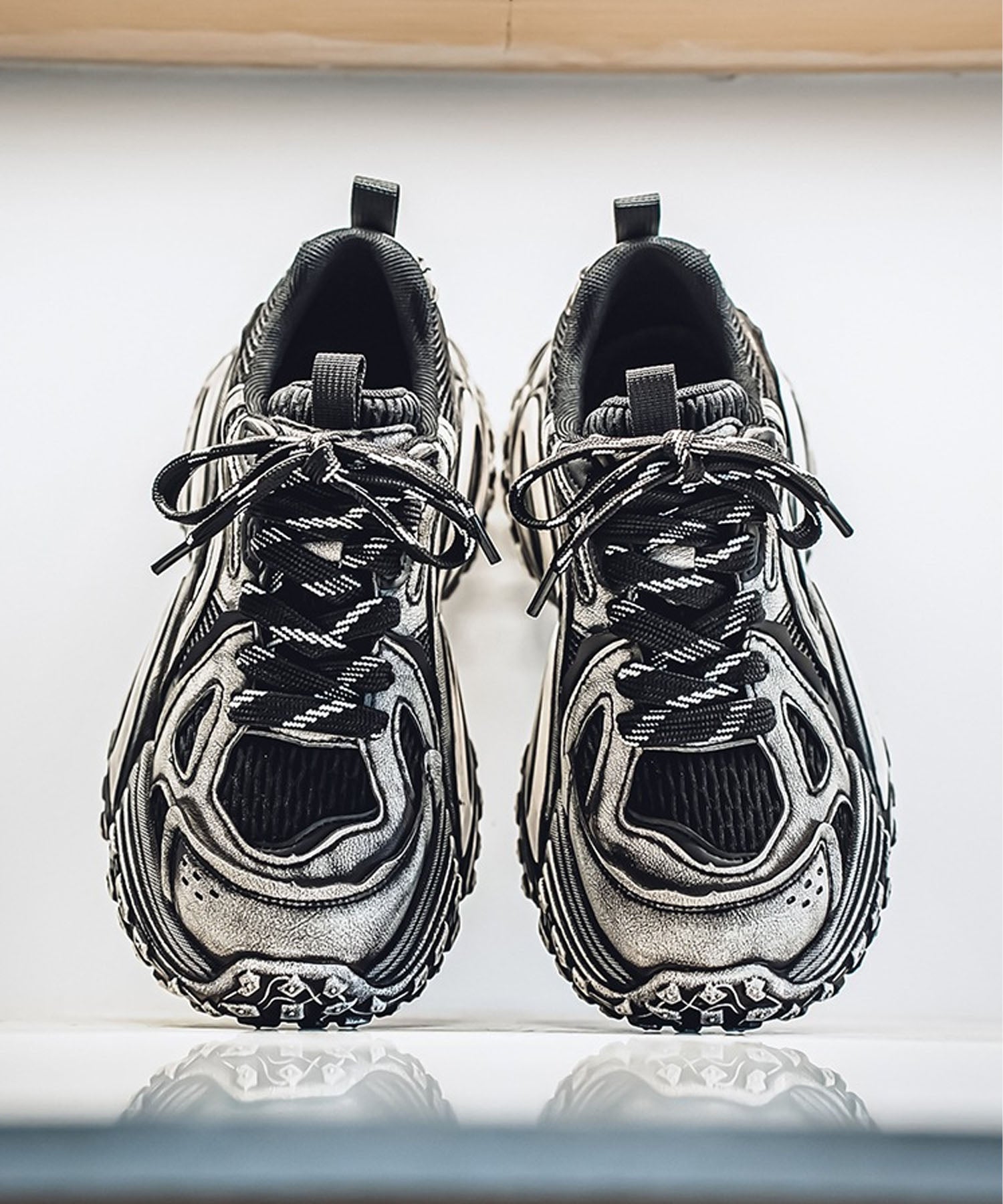 【SHOES 365】厚底凹凸ダッドスニーカー
