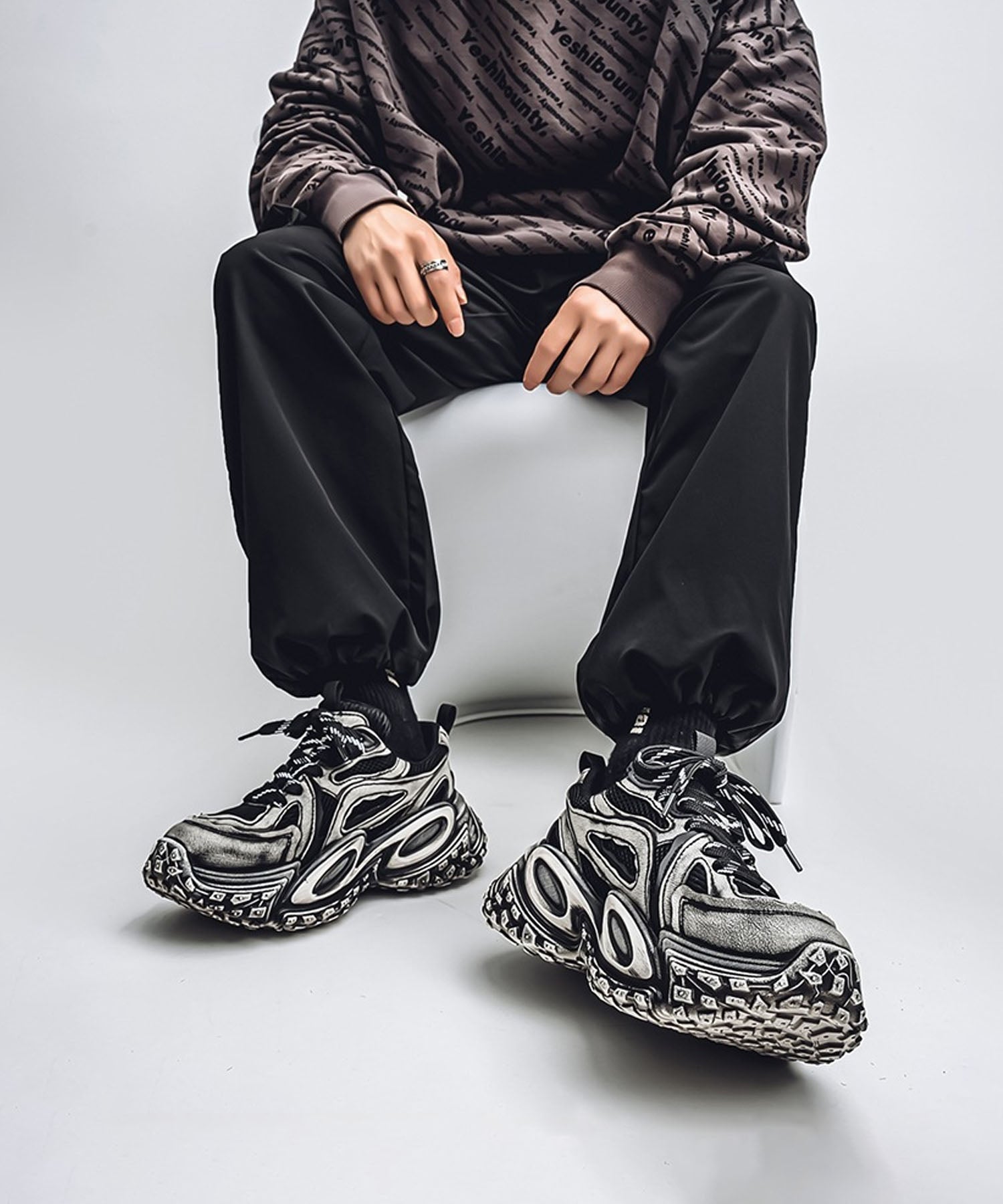 【SHOES 365】厚底凹凸ダッドスニーカー
