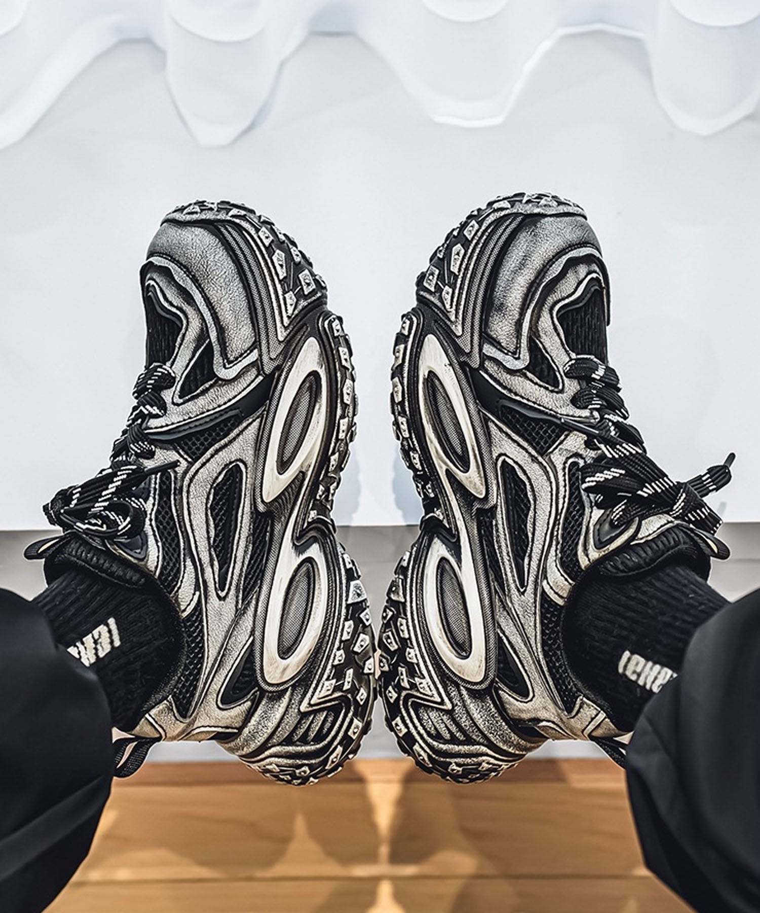 【SHOES 365】厚底凹凸ダッドスニーカー