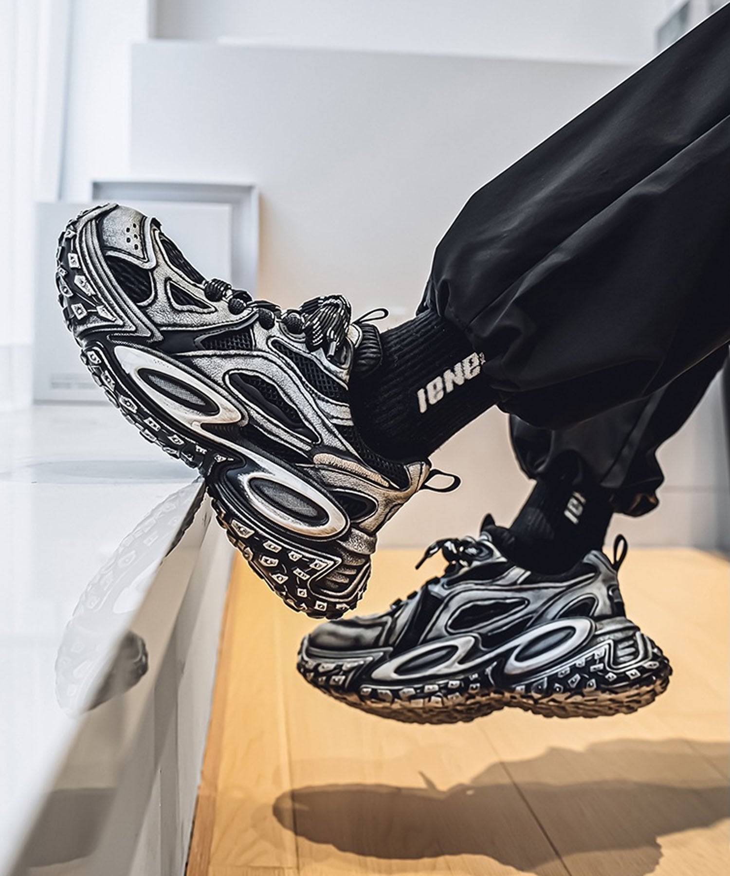 【SHOES 365】厚底凹凸ダッドスニーカー