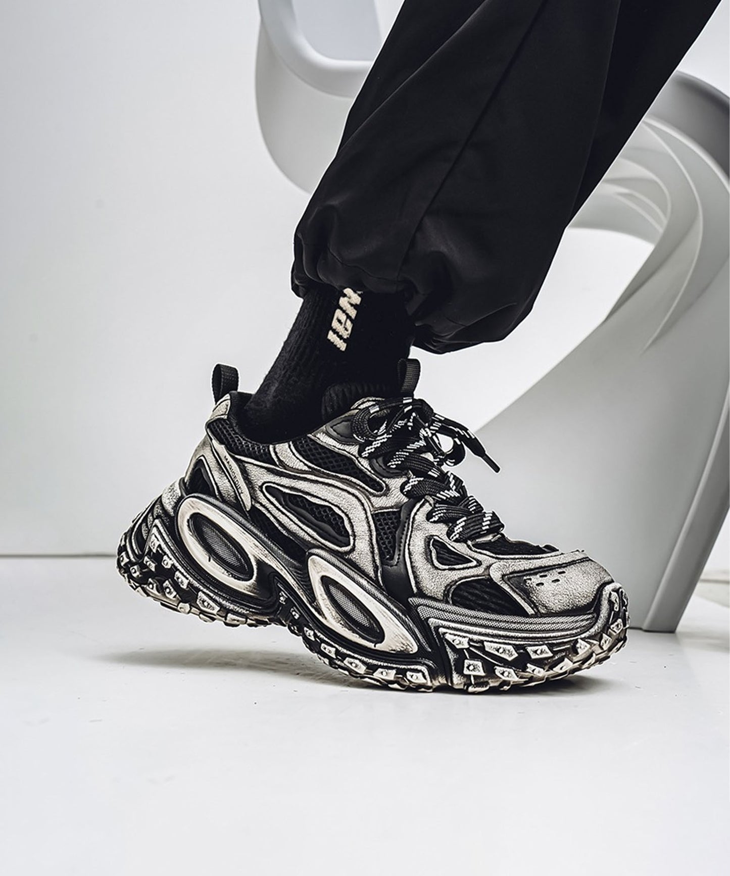 【SHOES 365】厚底凹凸ダッドスニーカー