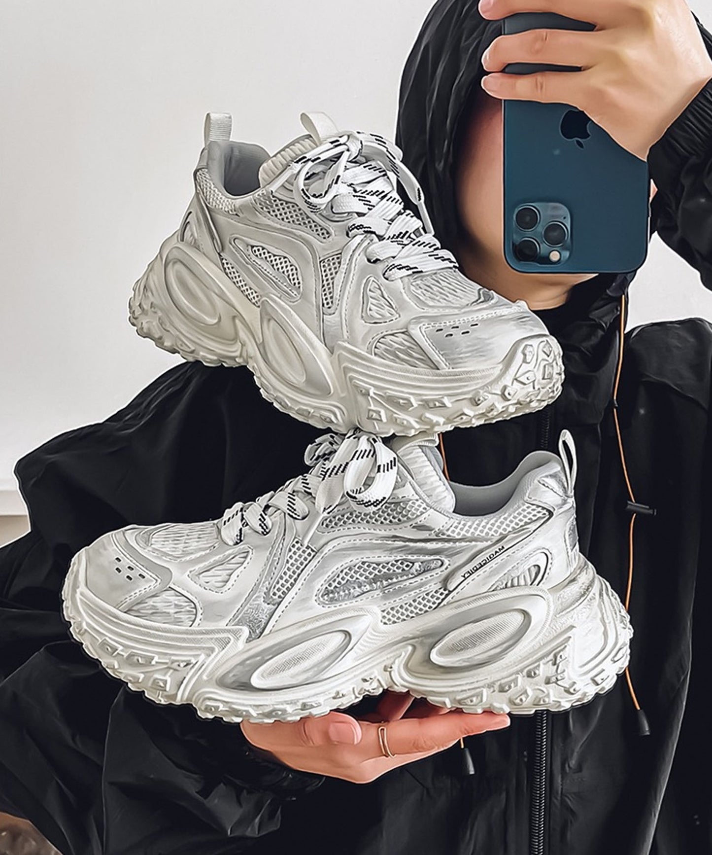 【SHOES 365】厚底凹凸ダッドスニーカー