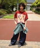 ミステリアスレタープリントTシャツ
