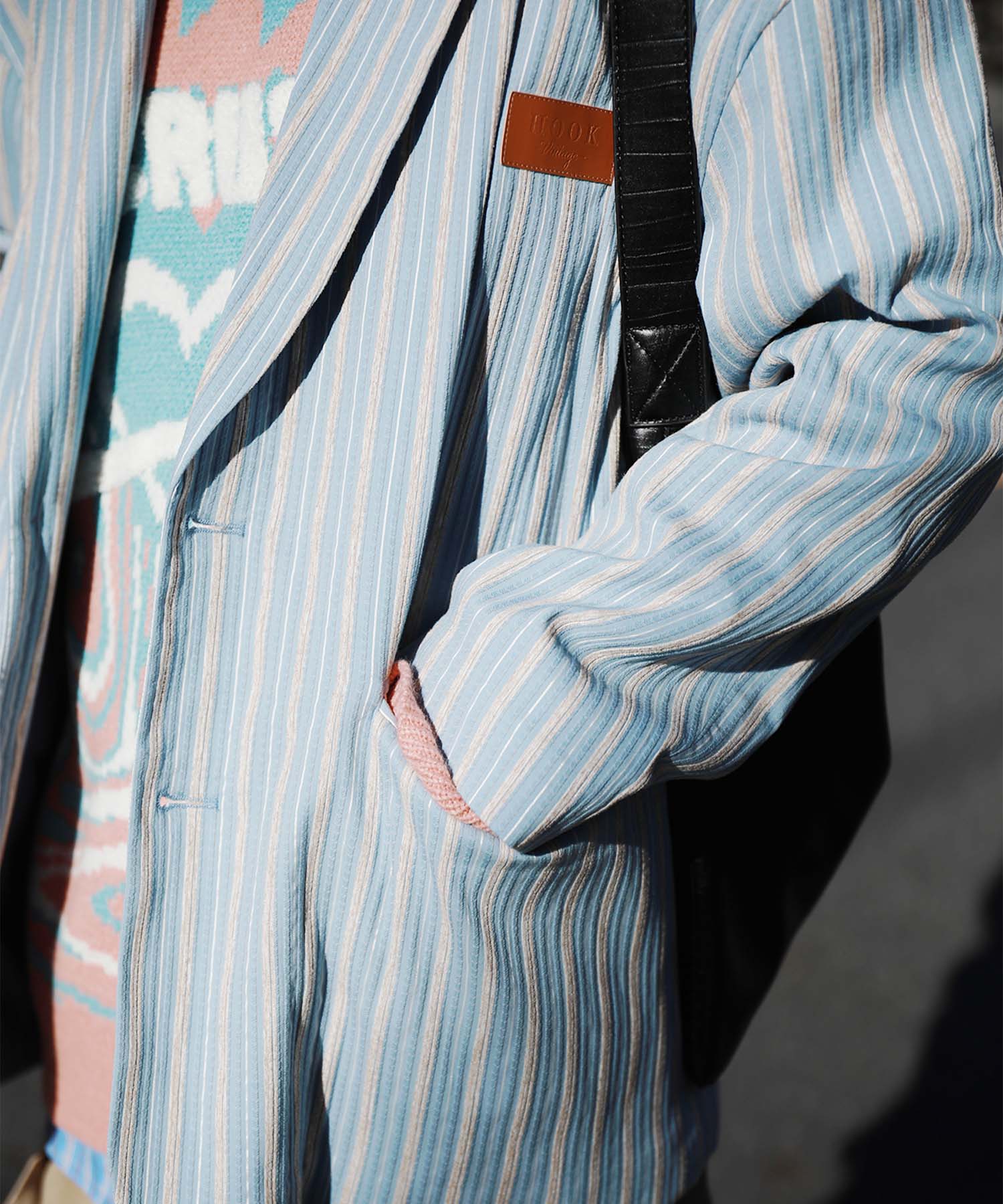 HOOK -original-　レトロ調ストライプ柄テーラードジャケット