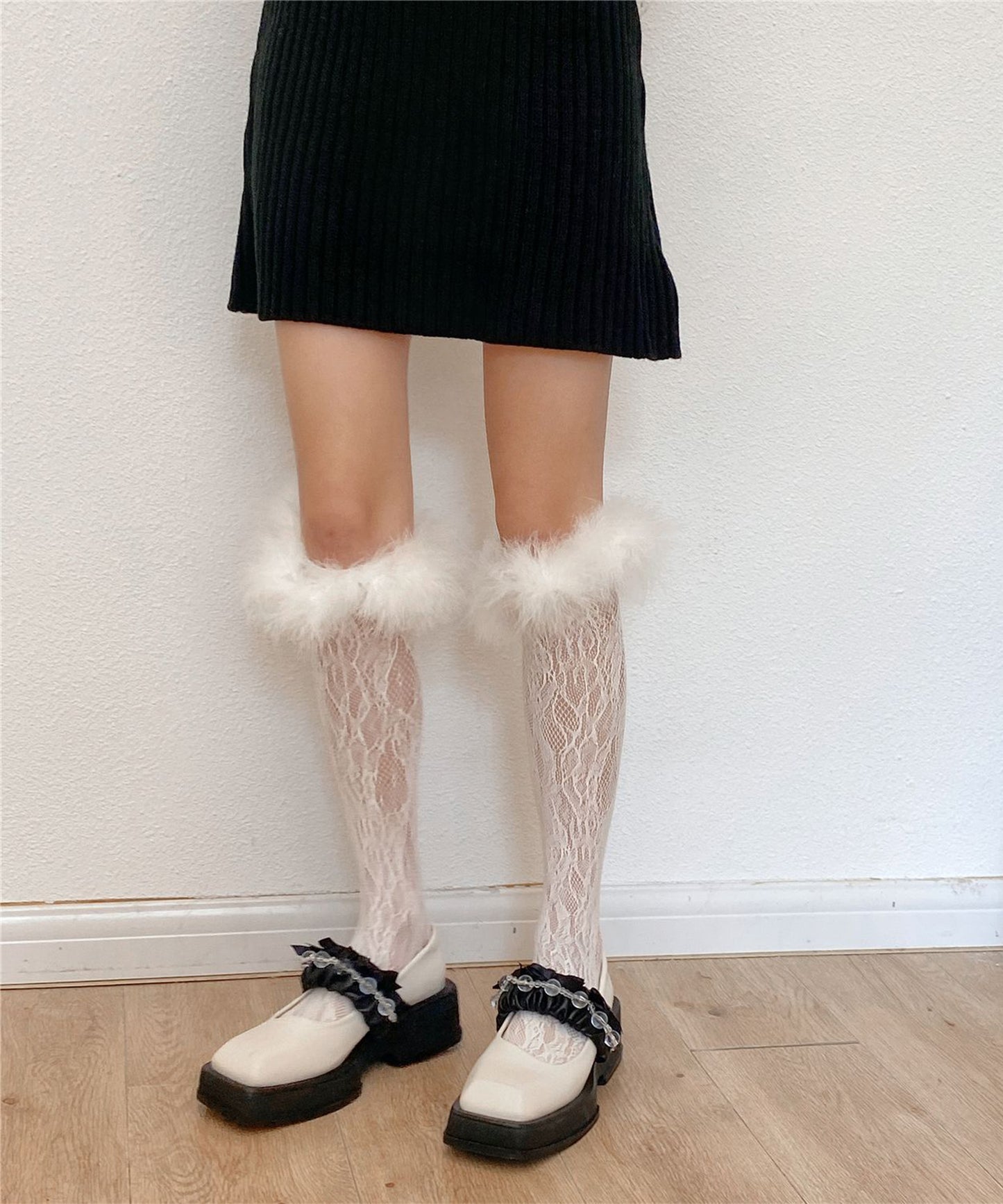 【Jasmine】フワフワレースハイソックス