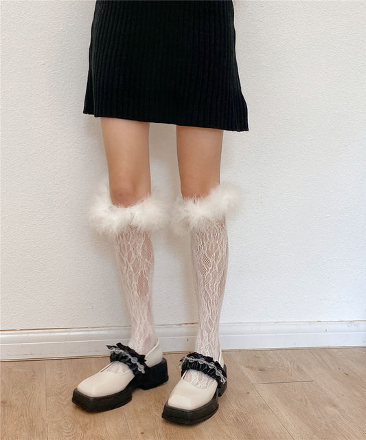 【Jasmine】フワフワレースハイソックス